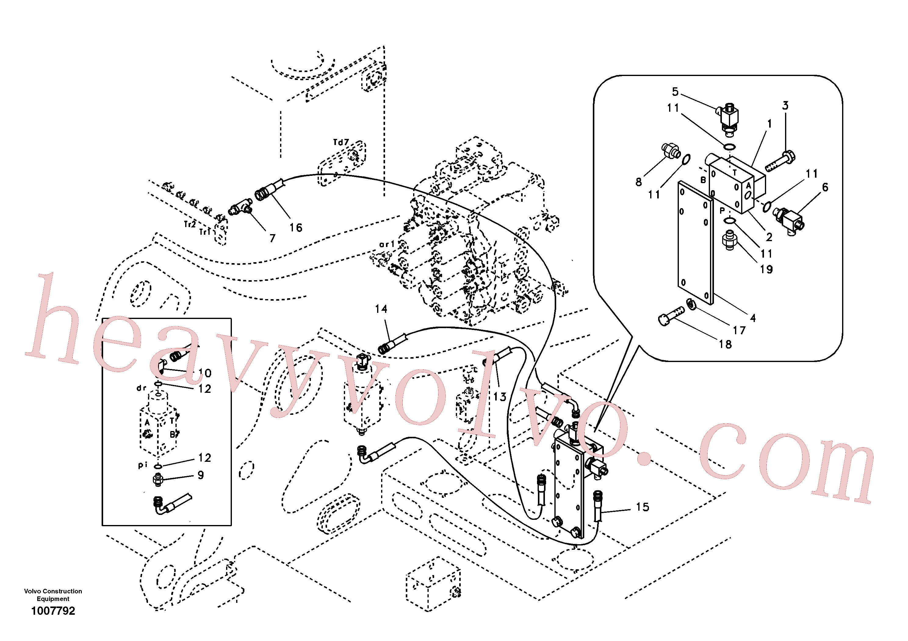 SA9411-95440 for Volvo Servo system, control valve to solenoid valve(1007792 assembly)