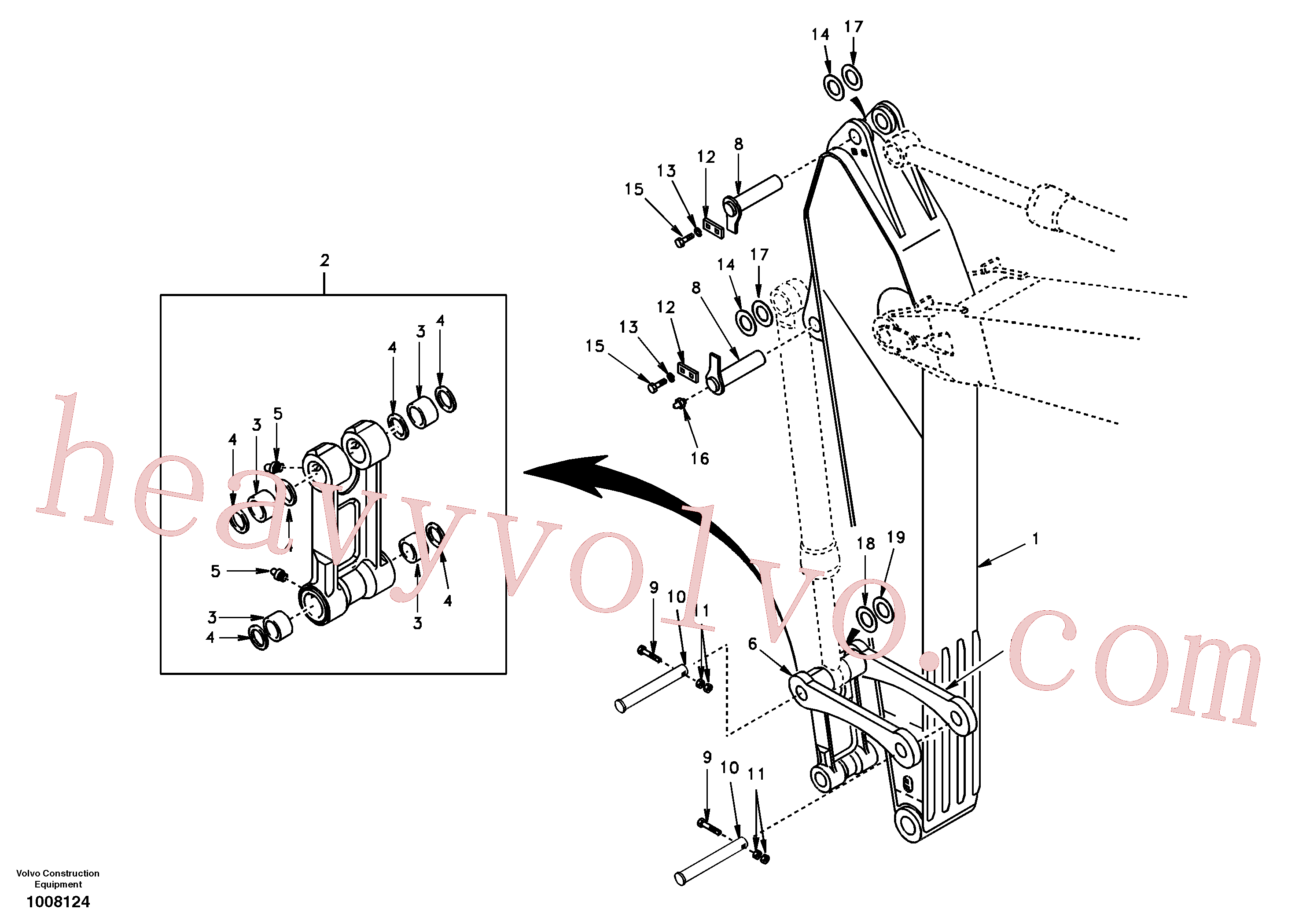 SA9561-06520 for Volvo Links to dipper arm(1008124 assembly)