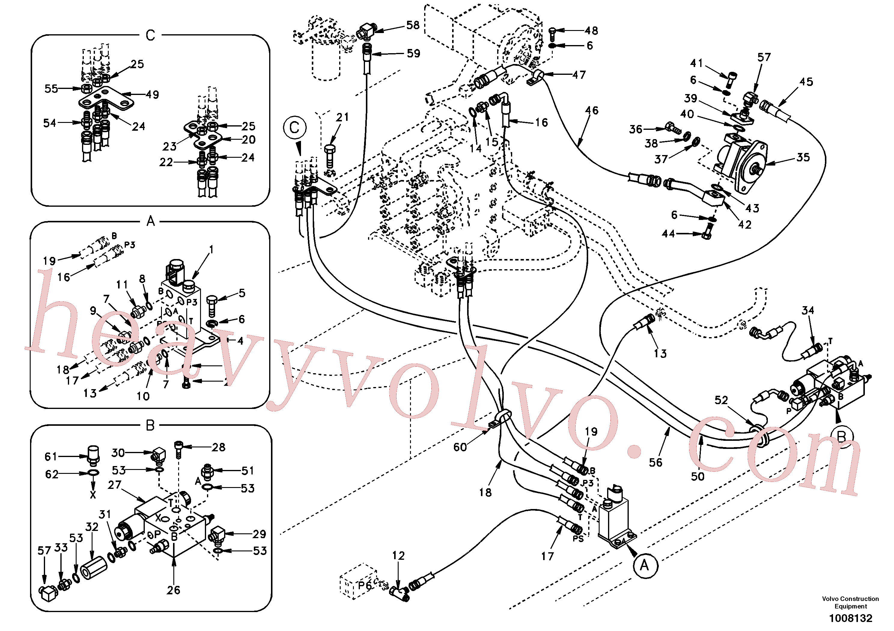 SA1042-11981 for Volvo Quickfit and rotator hydraulic(1008132 assembly)