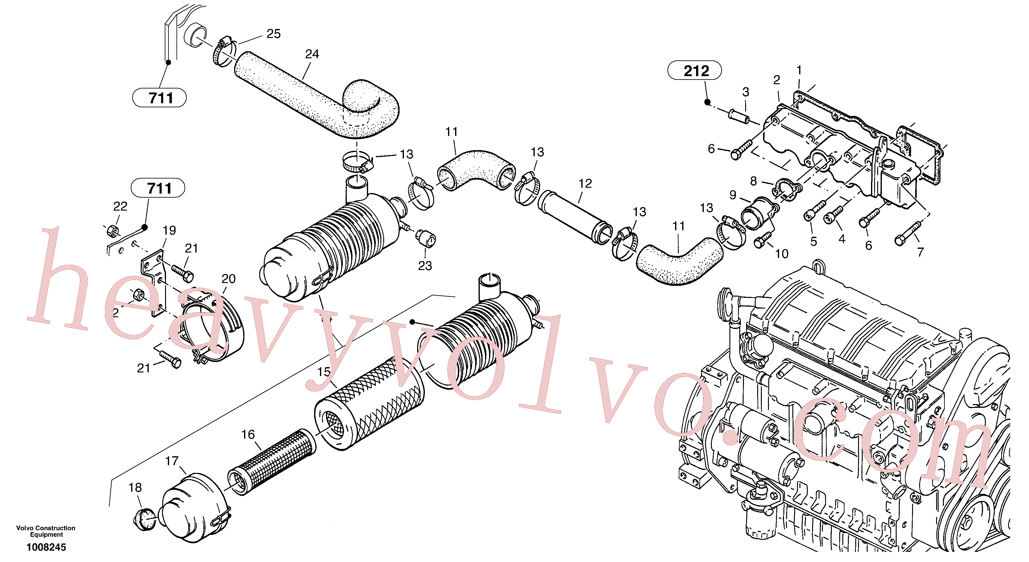 PJ7415186 for Volvo Suction system, filter(1008245 assembly)