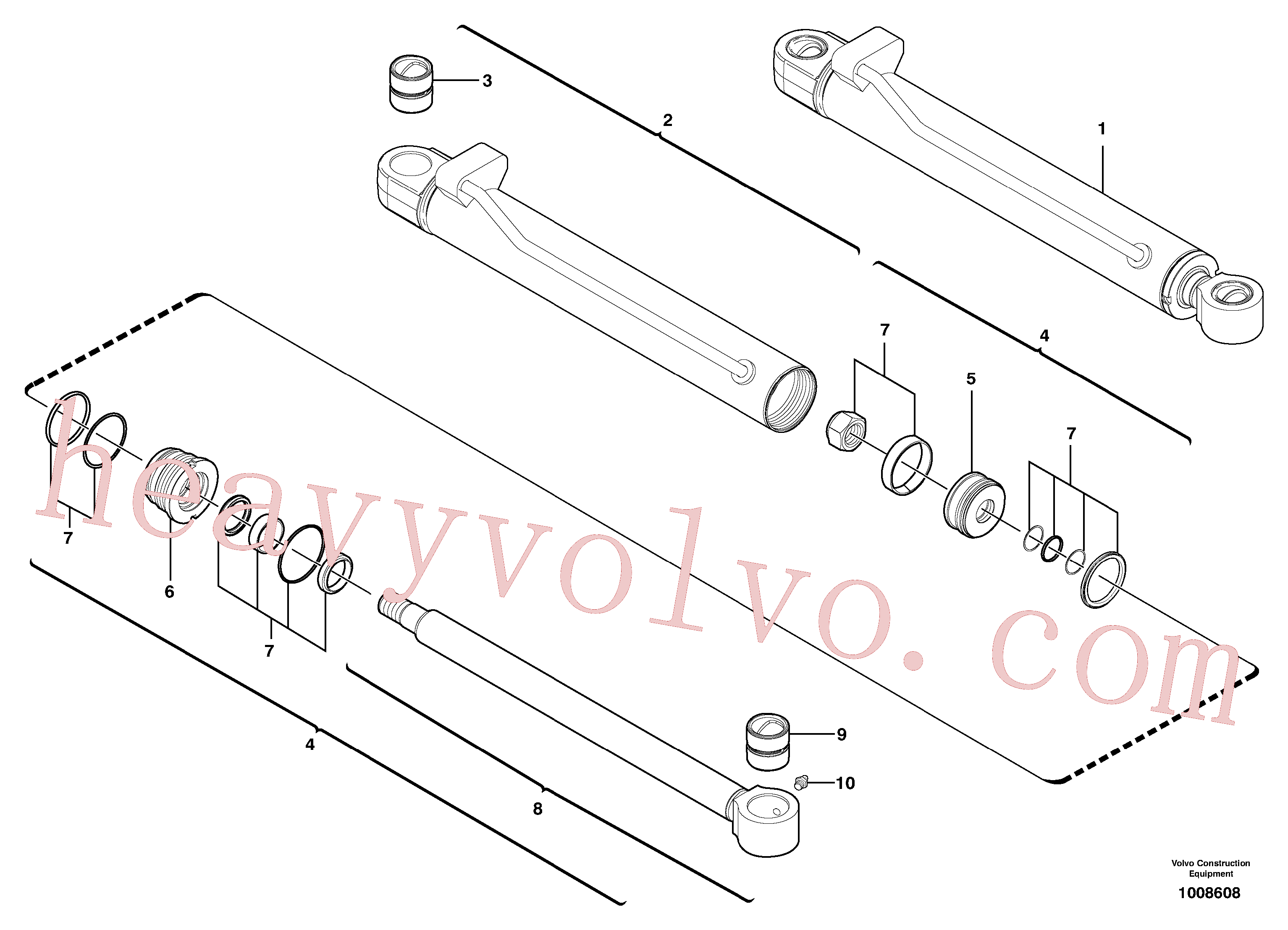 VOE11988879 for Volvo Boom offset cylinder(1008608 assembly)