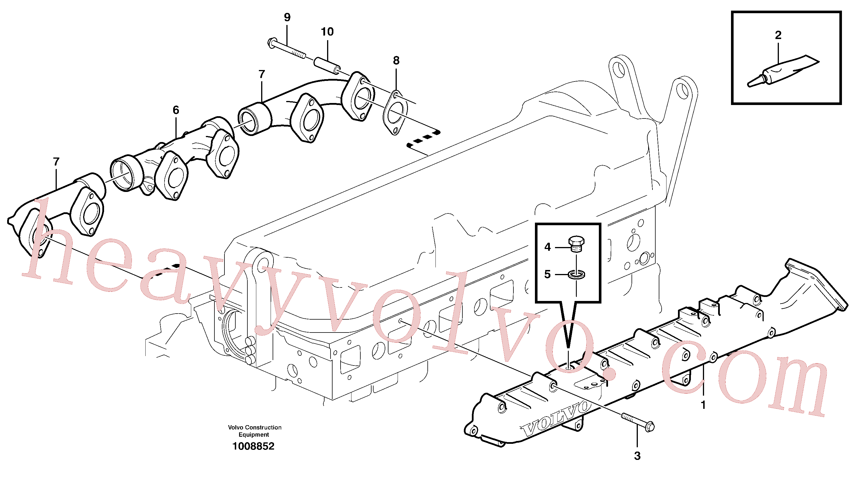 VOE965180 for Volvo Inlet manifold and exhaust manifold(1008852 assembly)