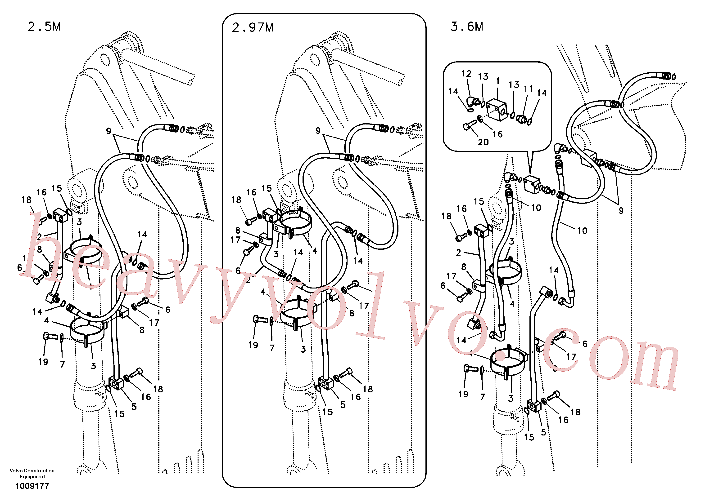 VOE14510705 for Volvo Working hydraulic, bucket cylinder on dipper arm(1009177 assembly)