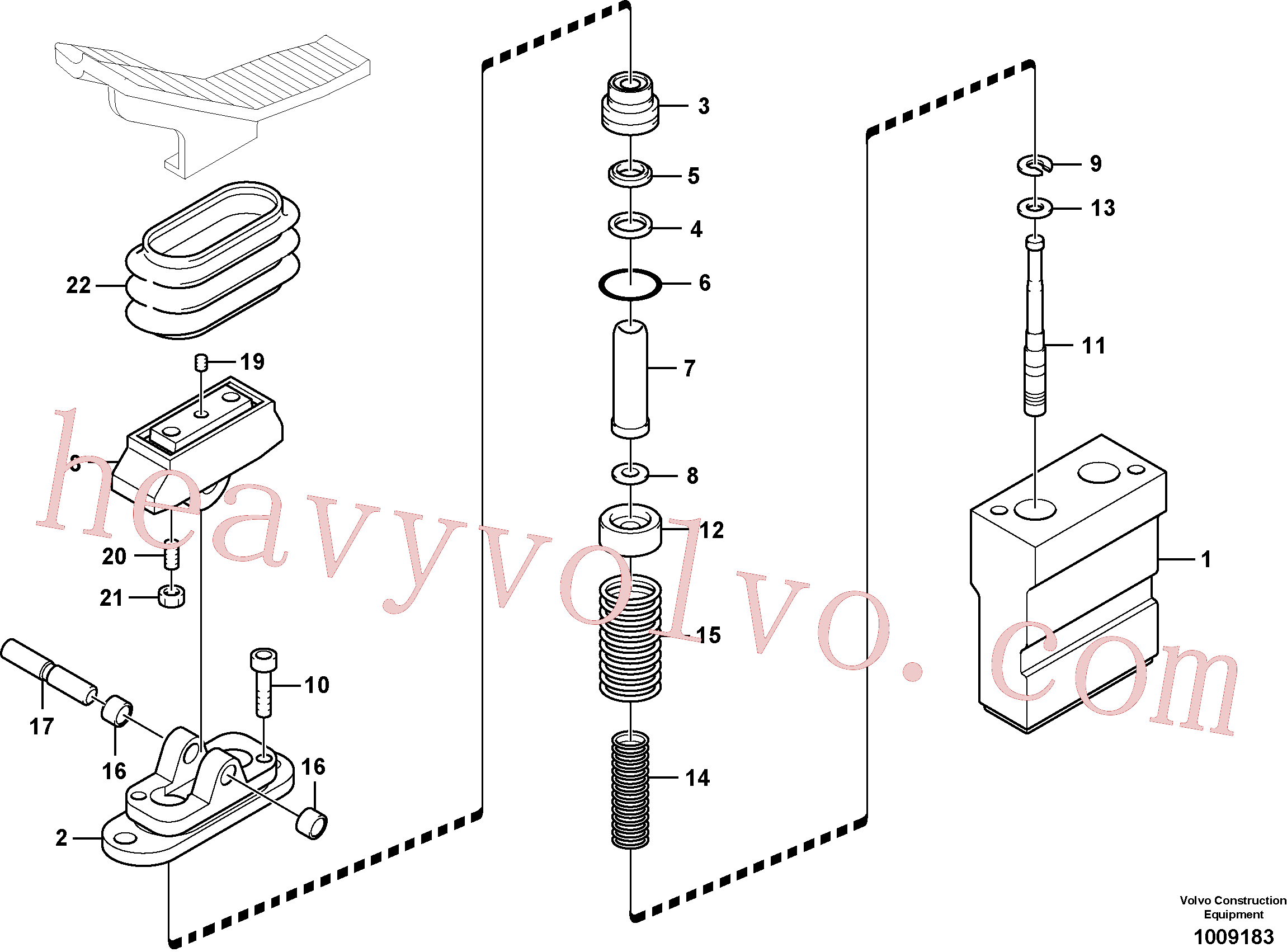 VOE14500152 for Volvo Working hydraulic, remote control valve pedal for adjustable boom, Working hydraulic, remote control valve pedal for hammer and shear, Straight travel pedal(1009183 assembly)