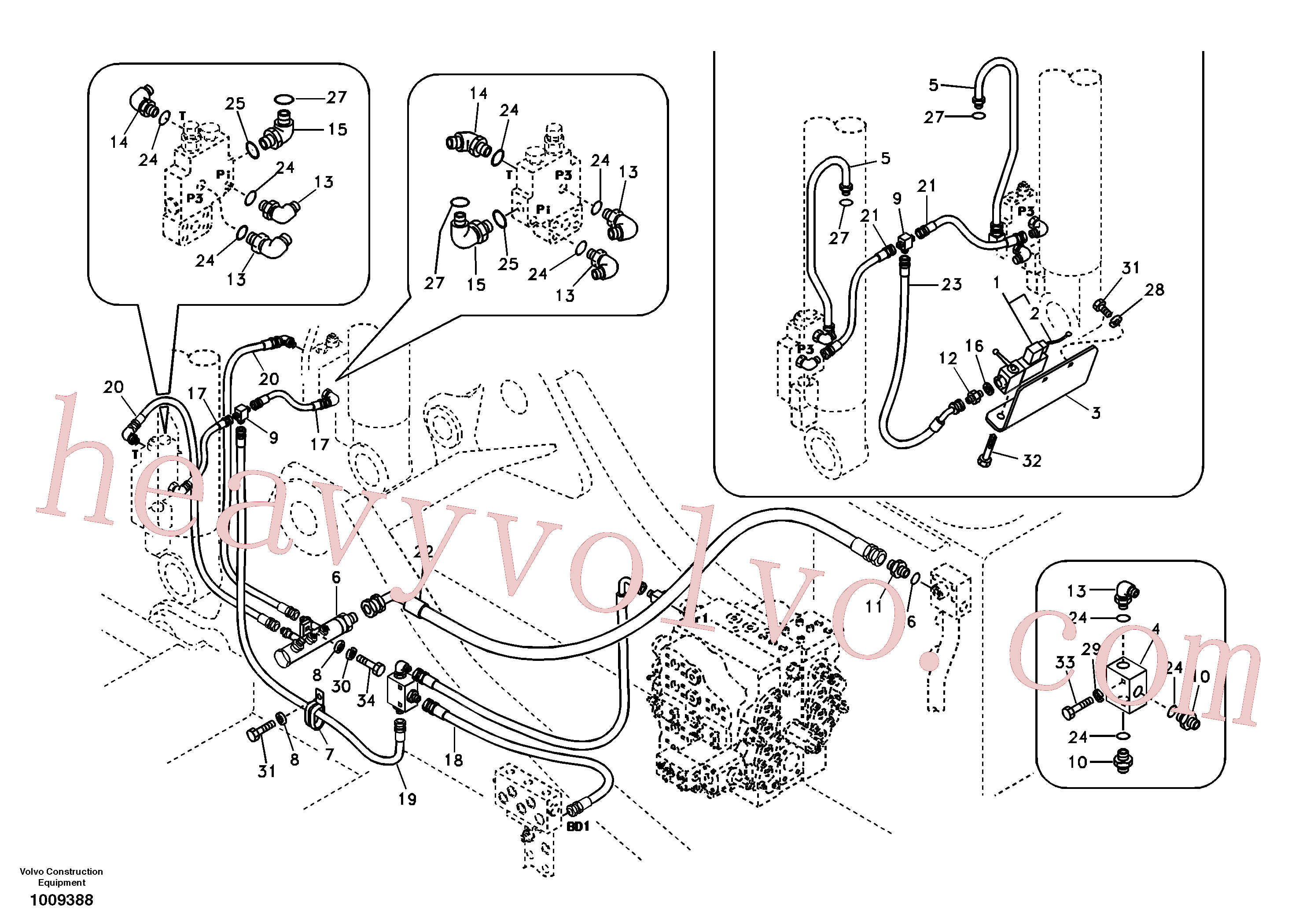 SA1174-51082 for Volvo Working hydraulic, boom rupture(1009388 assembly)