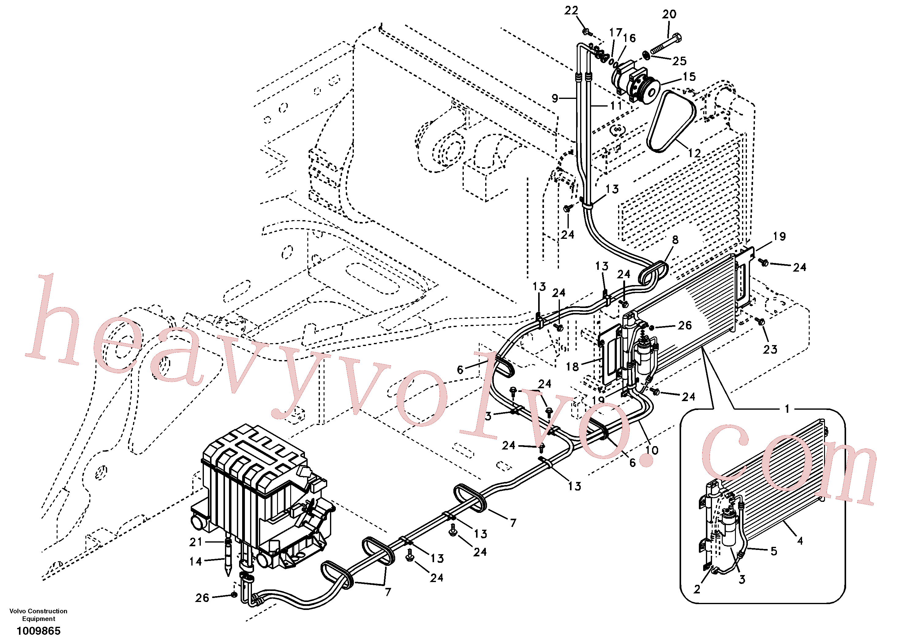 VOE14507450 for Volvo Air conditioning unit line(1009865 assembly)