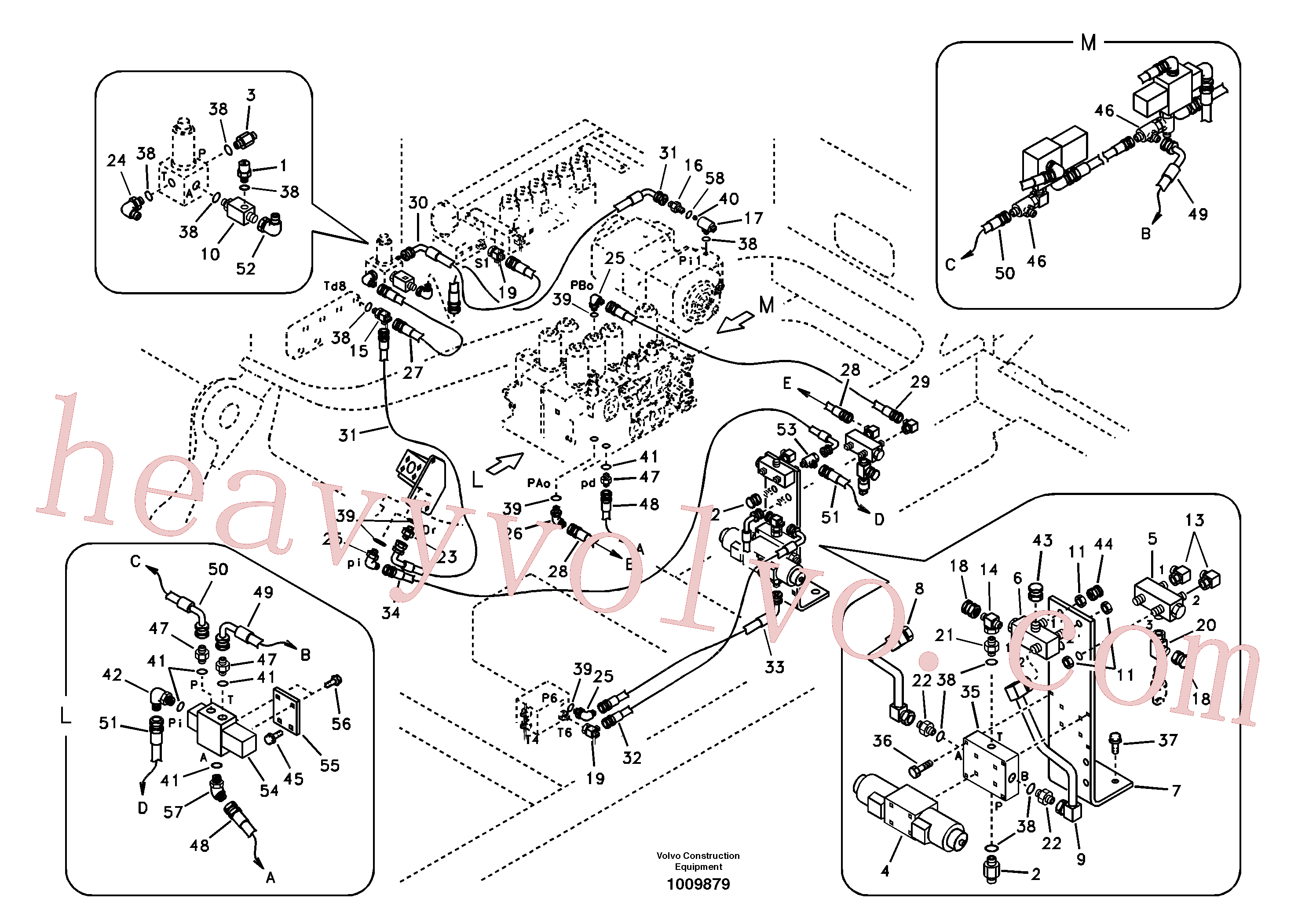 SA9453-02233 for Volvo Working hydraulic, hammer and shear for 1st pump flow(1009879 assembly)