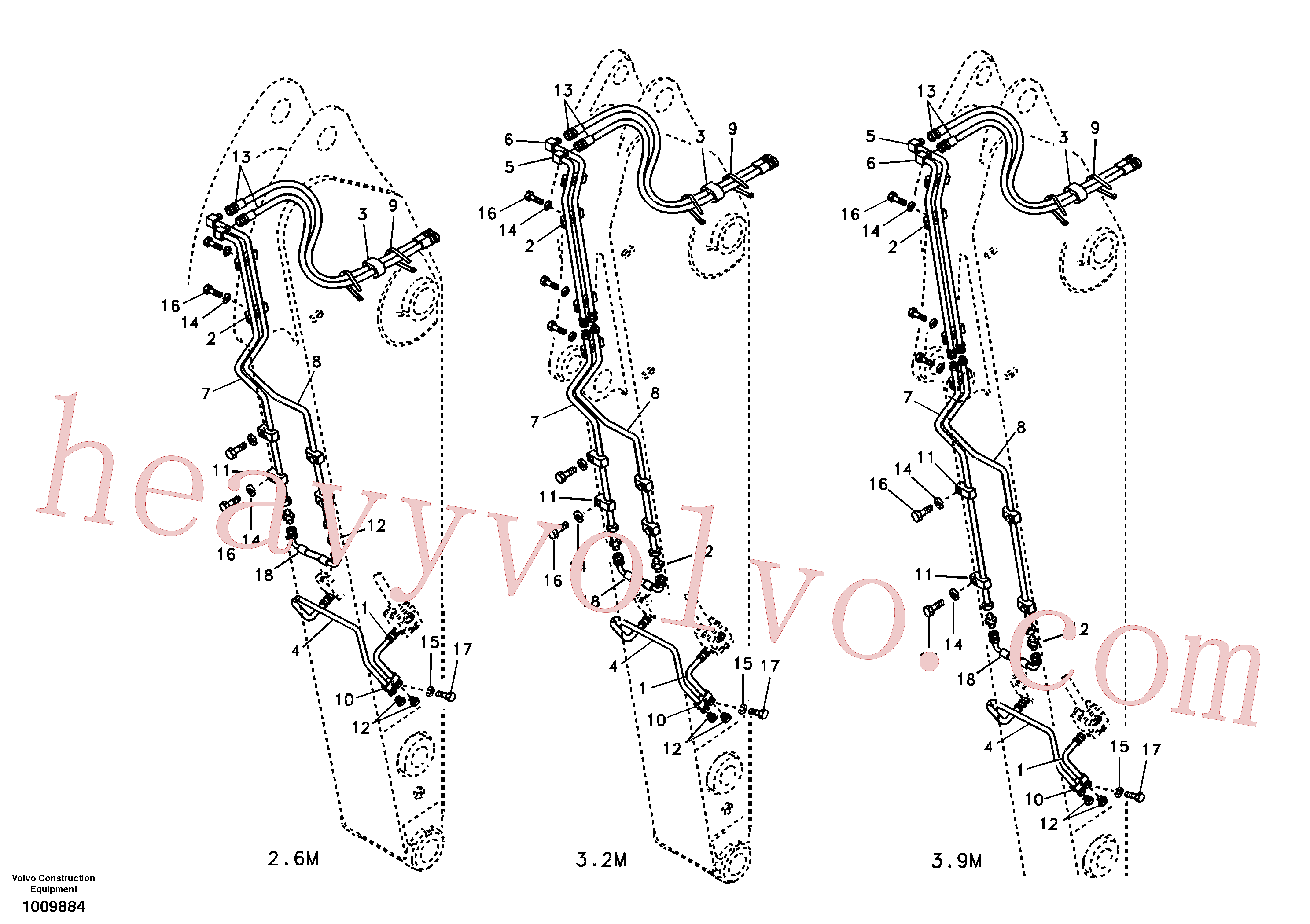 VOE14675434 for Volvo Working hydraulic, slope and rotator on dipper arm(1009884 assembly)