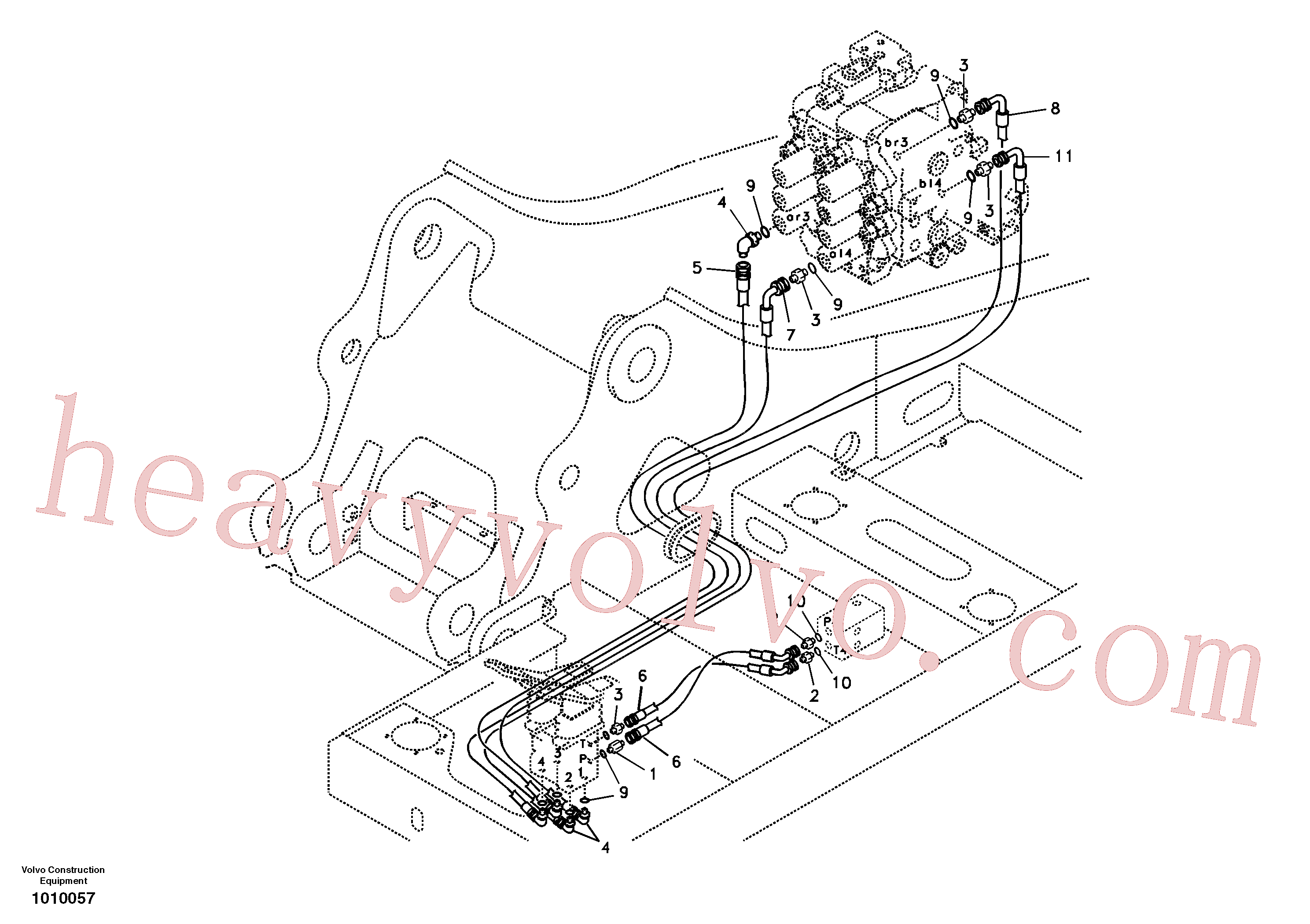 SA9453-03255 for Volvo Servo system, control valve to remote control valve pedal(1010057 assembly)