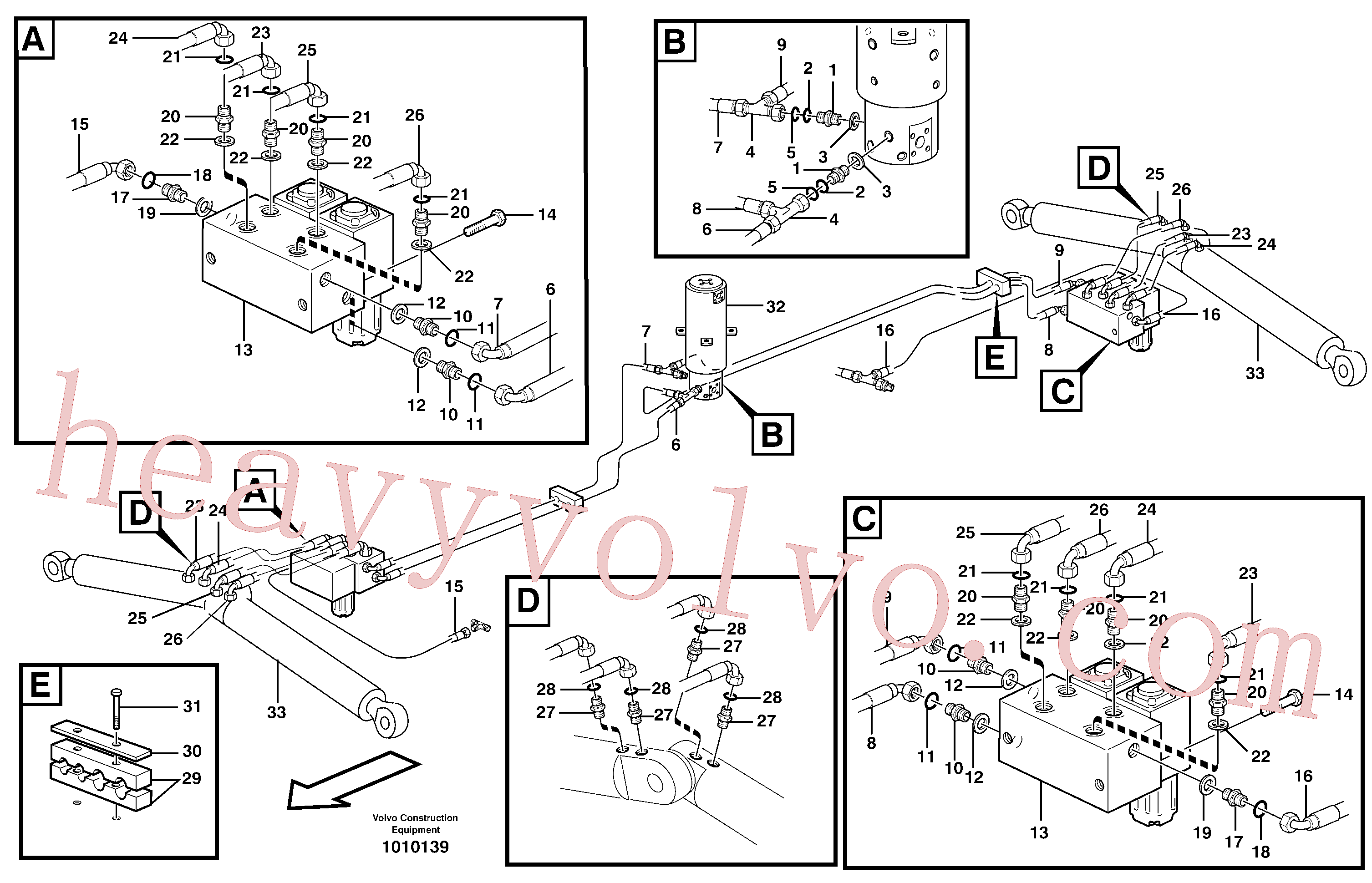 VOE935028 for Volvo Hydraulic system for support, undercarriage(1010139 assembly)