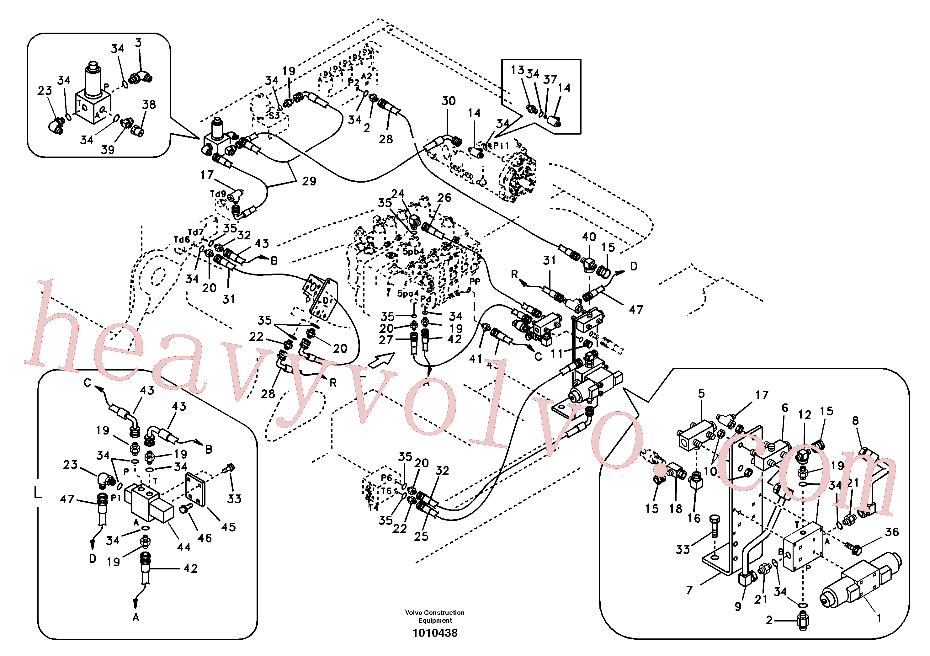 SA9451-02242 for Volvo Working hydraulic, hammer and shear for 1st pump flow(1010438 assembly)