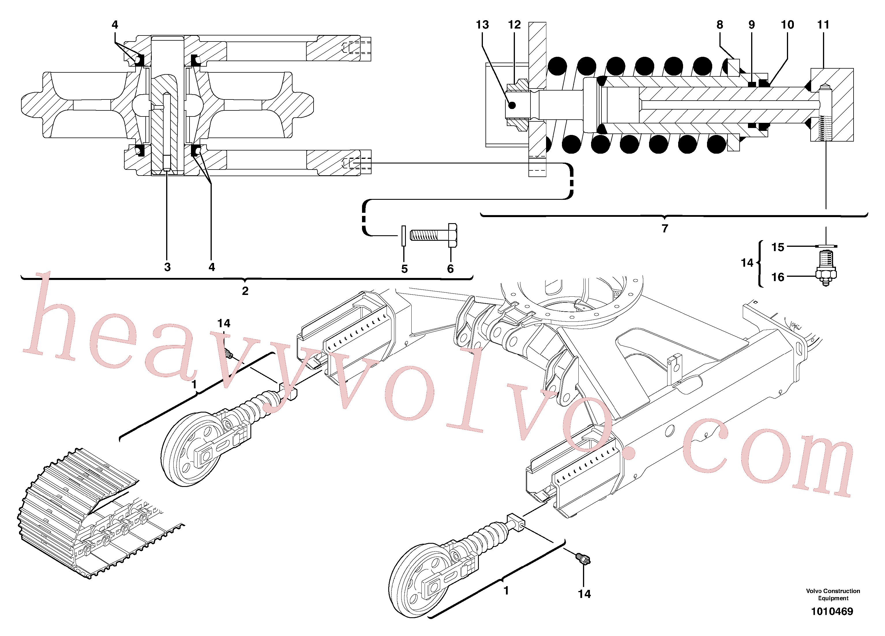 PJ4470017 for Volvo Track tensioning ( steel tracks )(1010469 assembly)