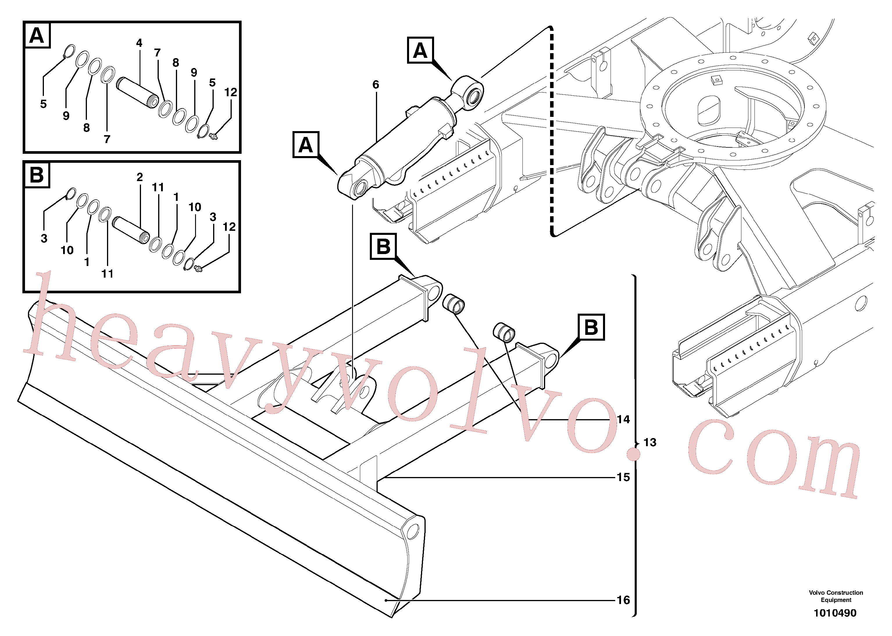 PJ3870304 for Volvo Dozer blade(1010490 assembly)