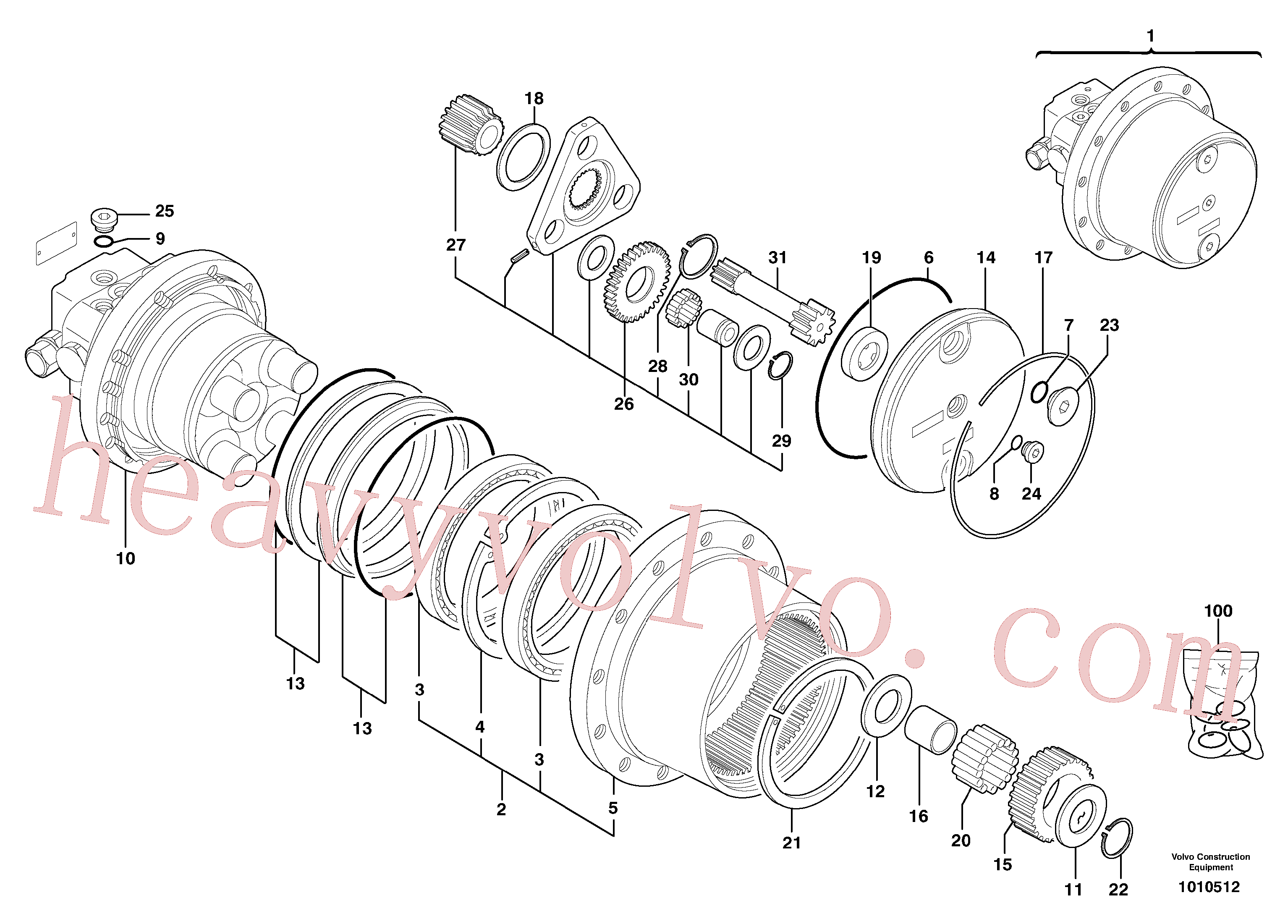 PJ7414633 for Volvo Hydraulic travelling motor(1010512 assembly)