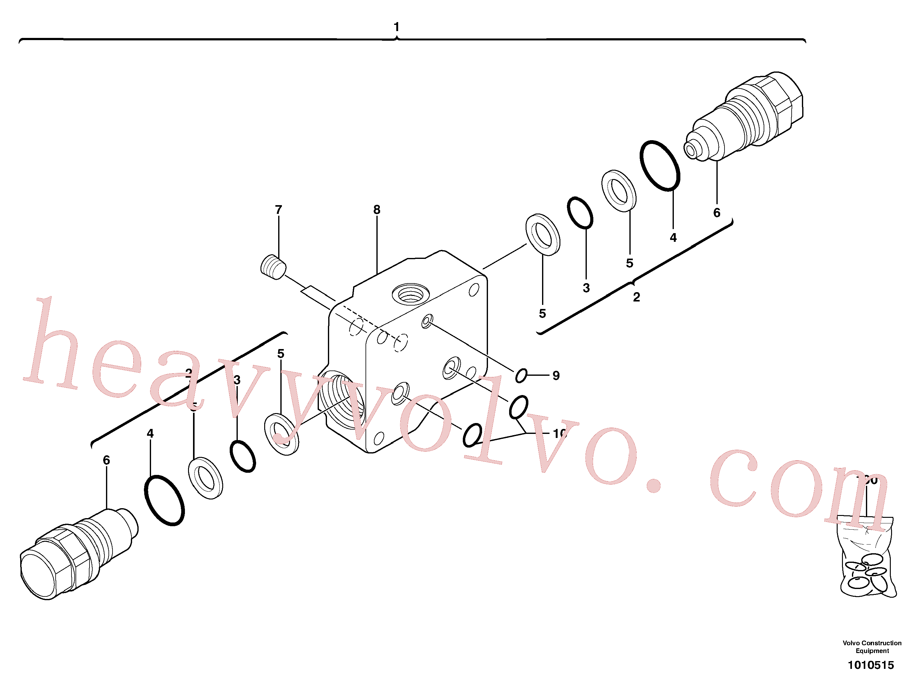 PJ7417320 for Volvo Balancing valve ( travelling )(1010515 assembly)