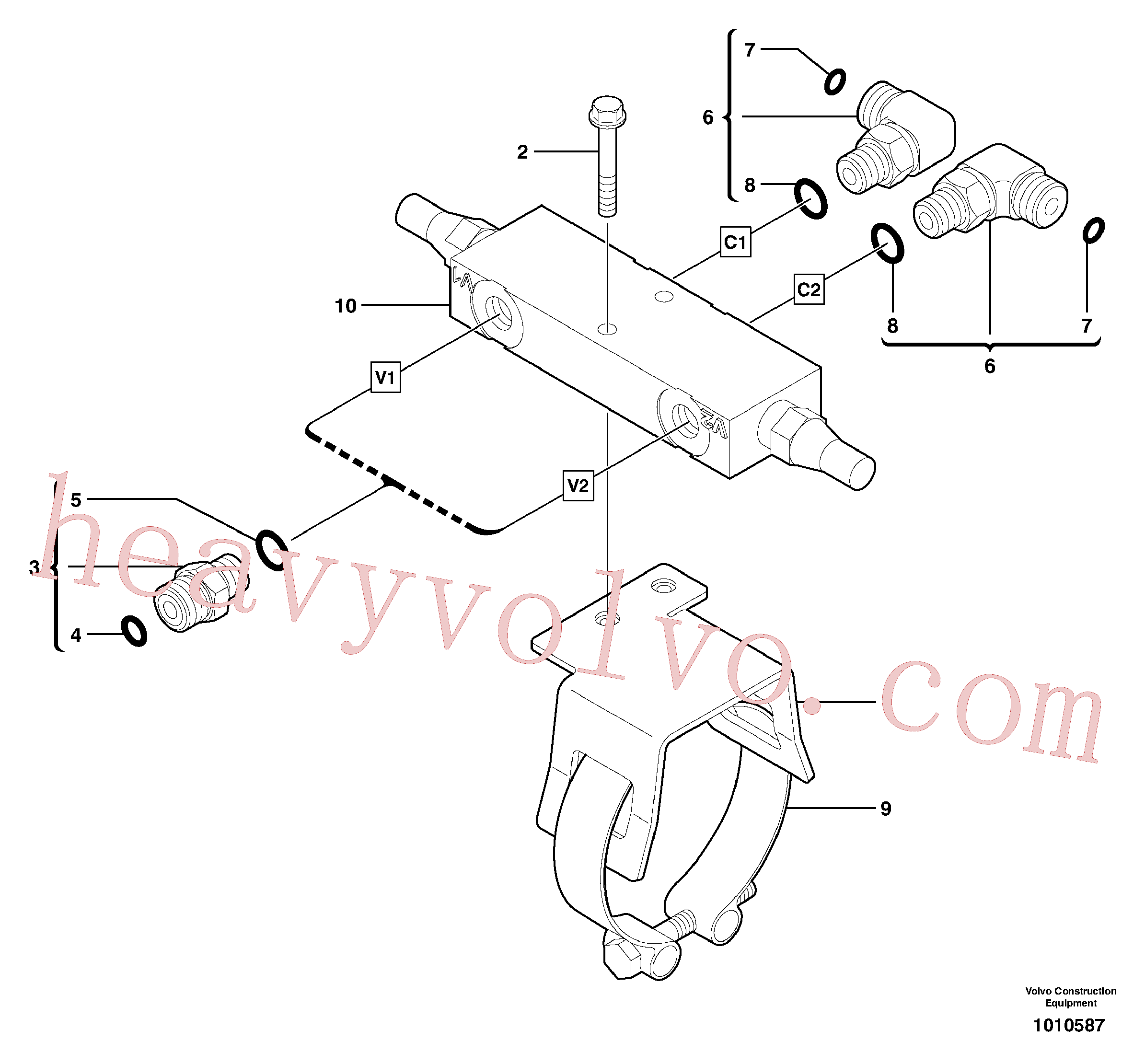 VOE11804502 for Volvo Balancing valve ( offset cylinder )(1010587 assembly)