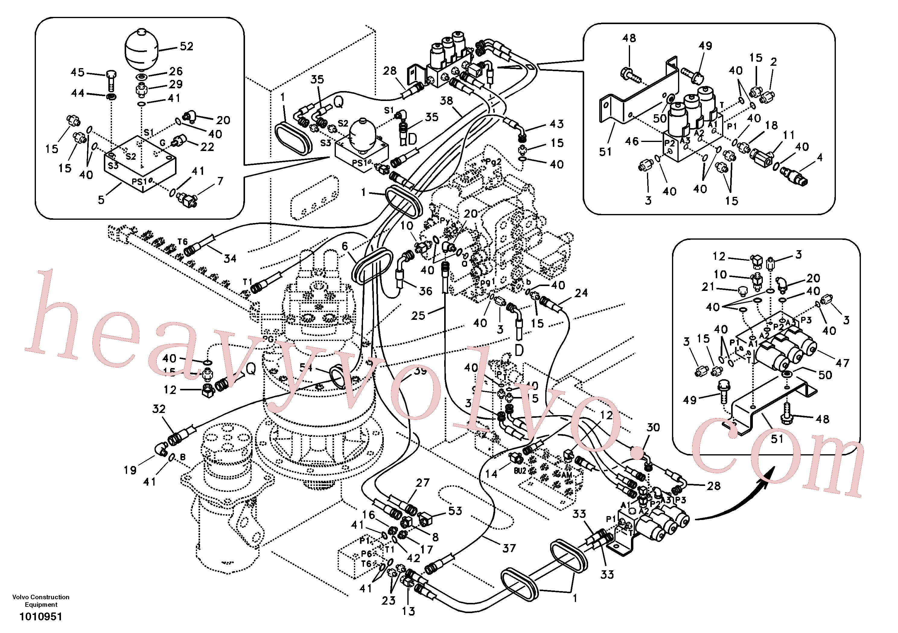 SA9453-03255 for Volvo Servo system, control valve to solenoid valve(1010951 assembly)