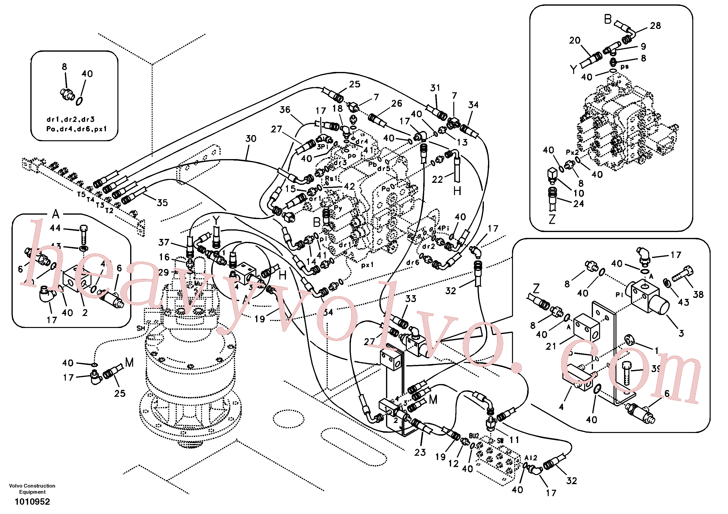 SA9451-02230 for Volvo Servo system, control valve piping.(1010952 assembly)