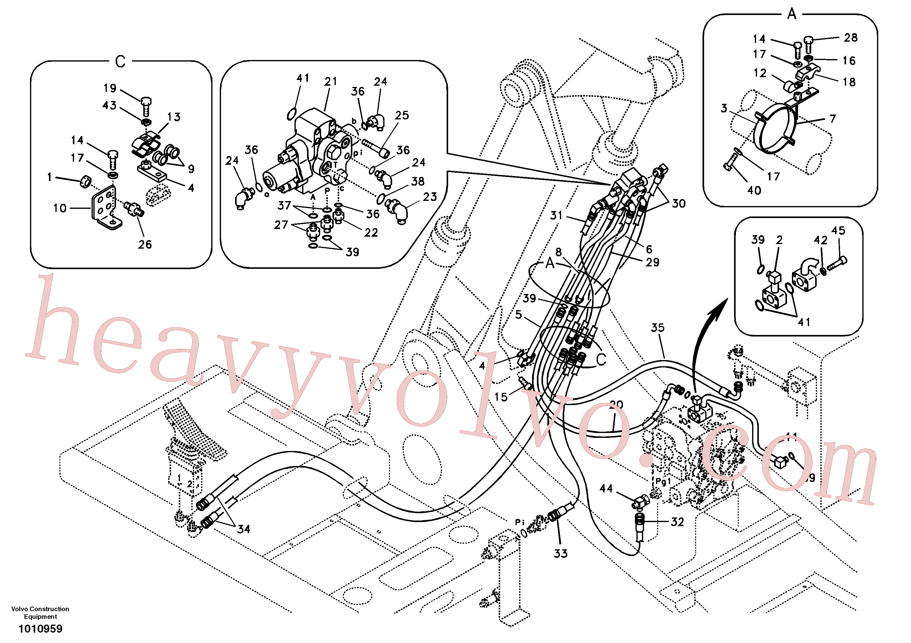 SA9451-02263 for Volvo Working hydraulic, 2nd boom cylinder on adjustable boom(1010959 assembly)