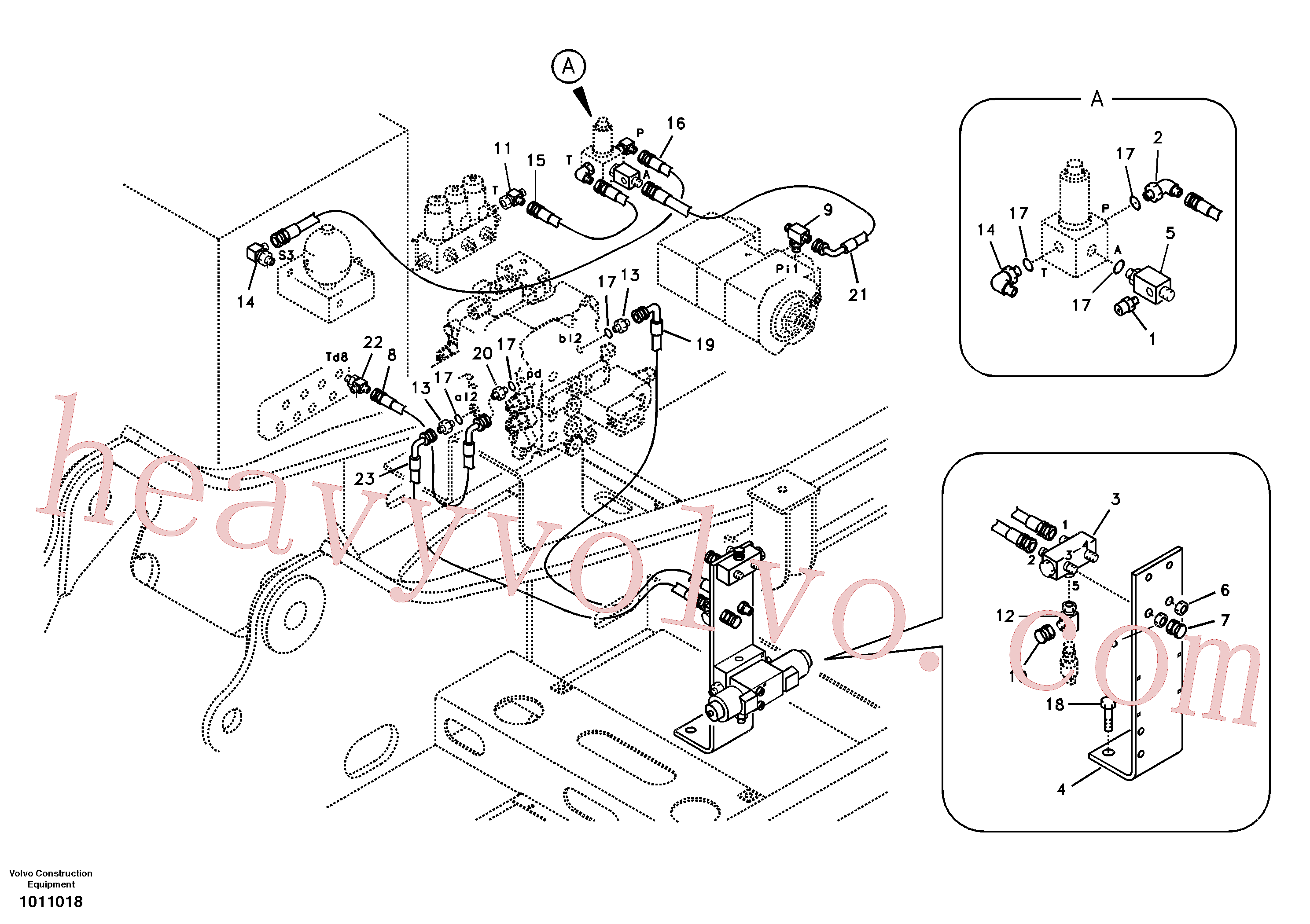 SA9453-02226 for Volvo Working hydraulic, hammer and shear for 1st pump flow(1011018 assembly)