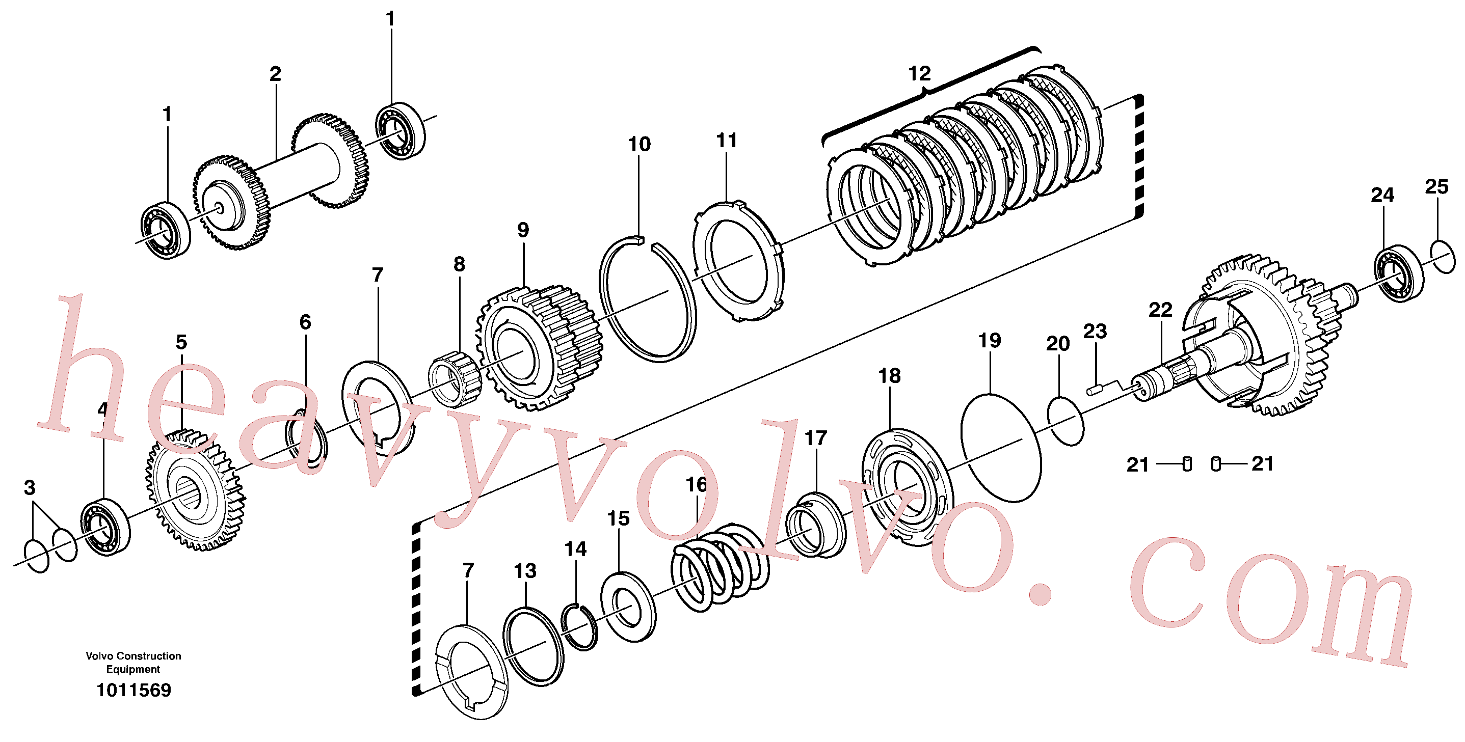 VOE11709091 for Volvo Reverse and primary shaft(1011569 assembly)