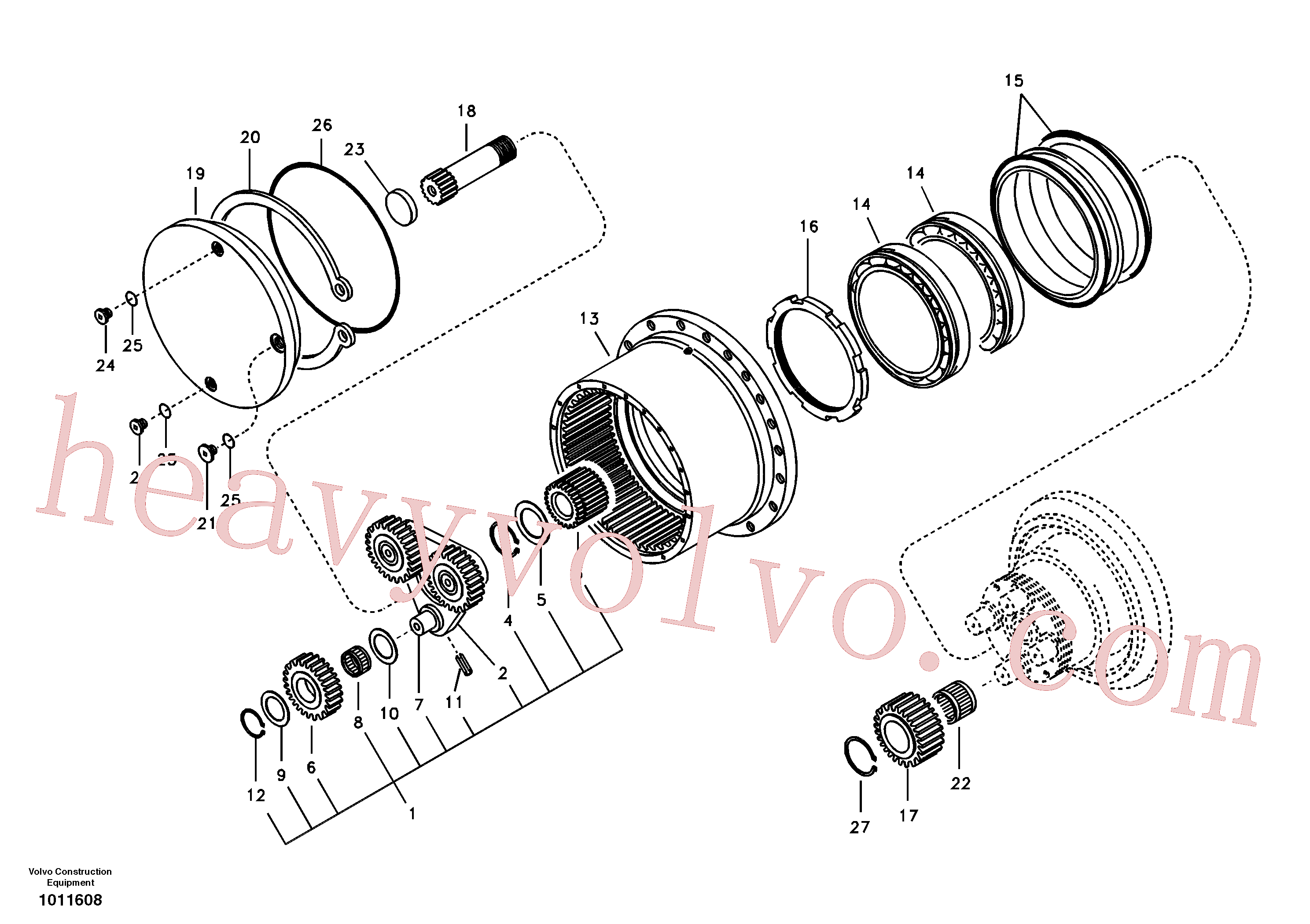 VOE14516545 for Volvo Travel gearbox(1011608 assembly)