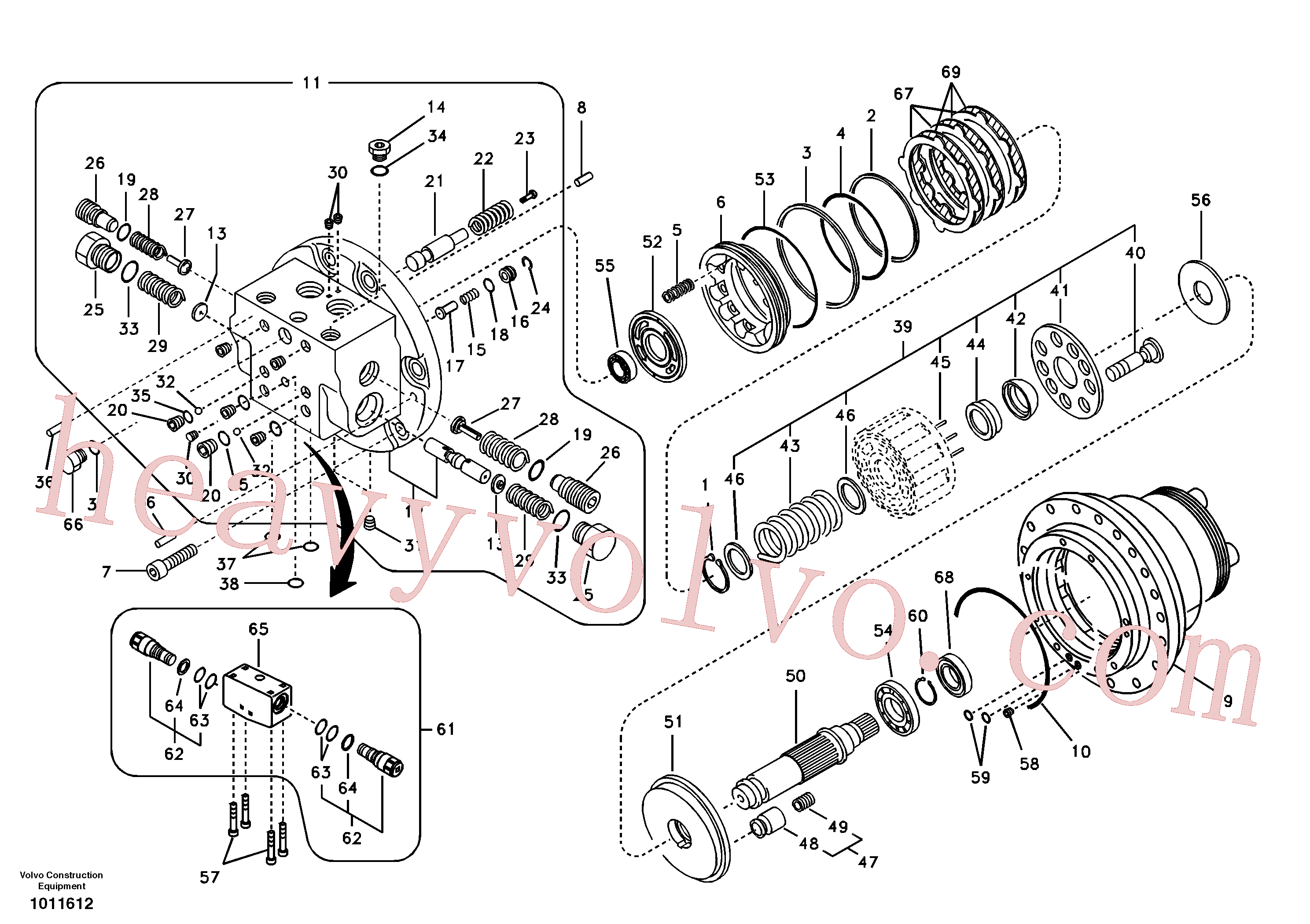 VOE14526565 for Volvo Travel motor(1011612 assembly)