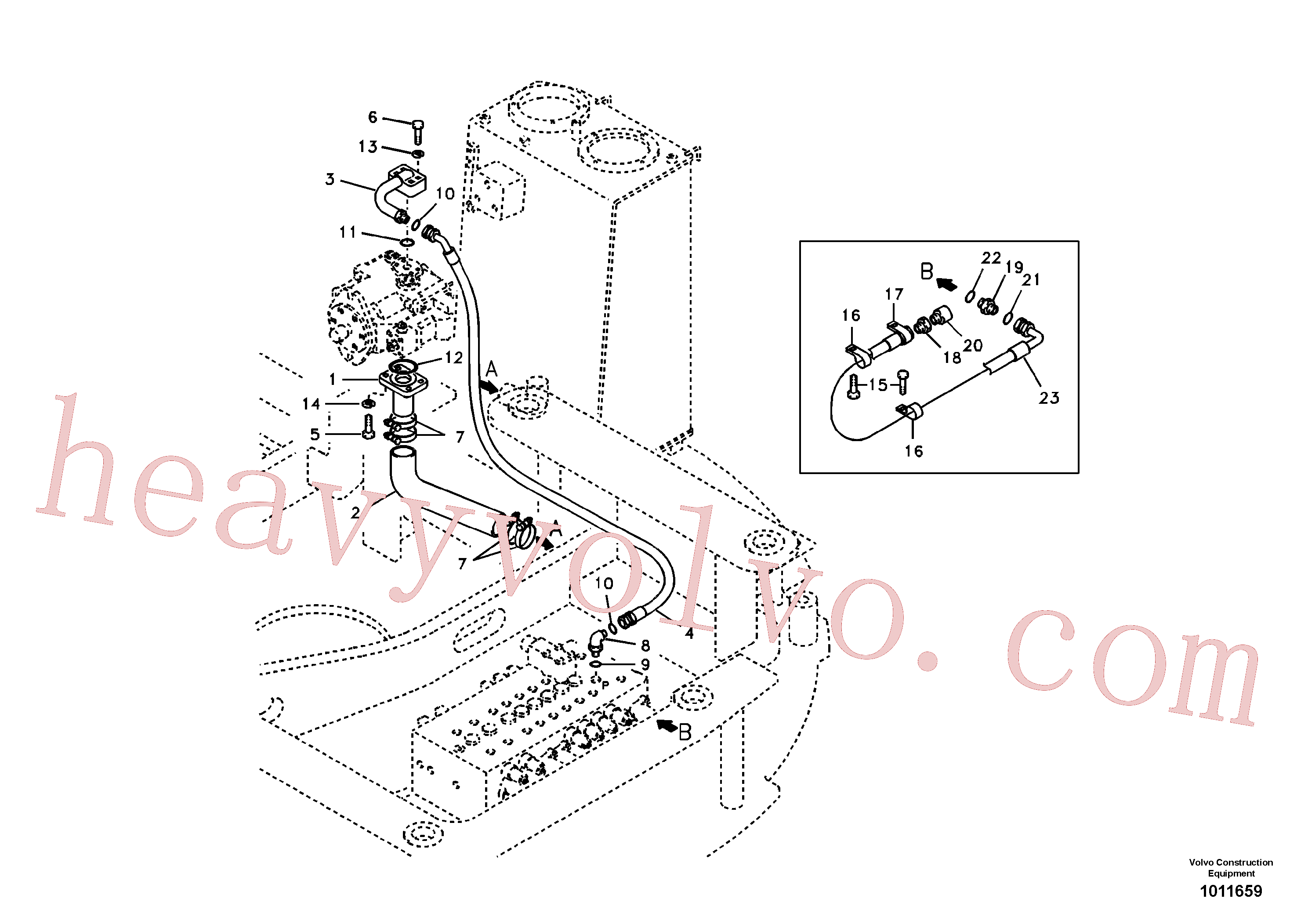 SA9312-10300 for Volvo Hydraulic system, suction line(1011659 assembly)