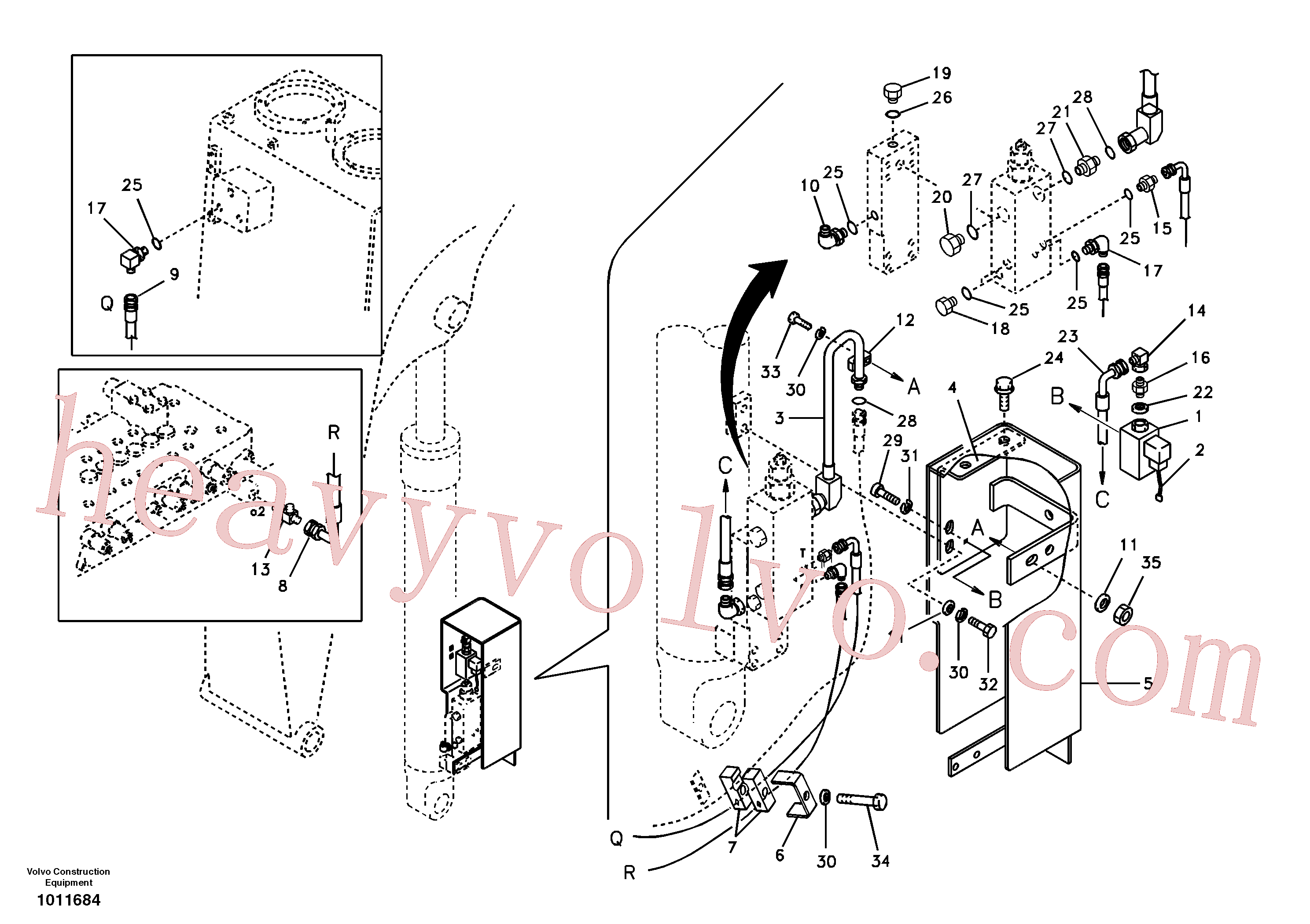 VOE14880094 for Volvo Working hydraulic, boom rupture(1011684 assembly)