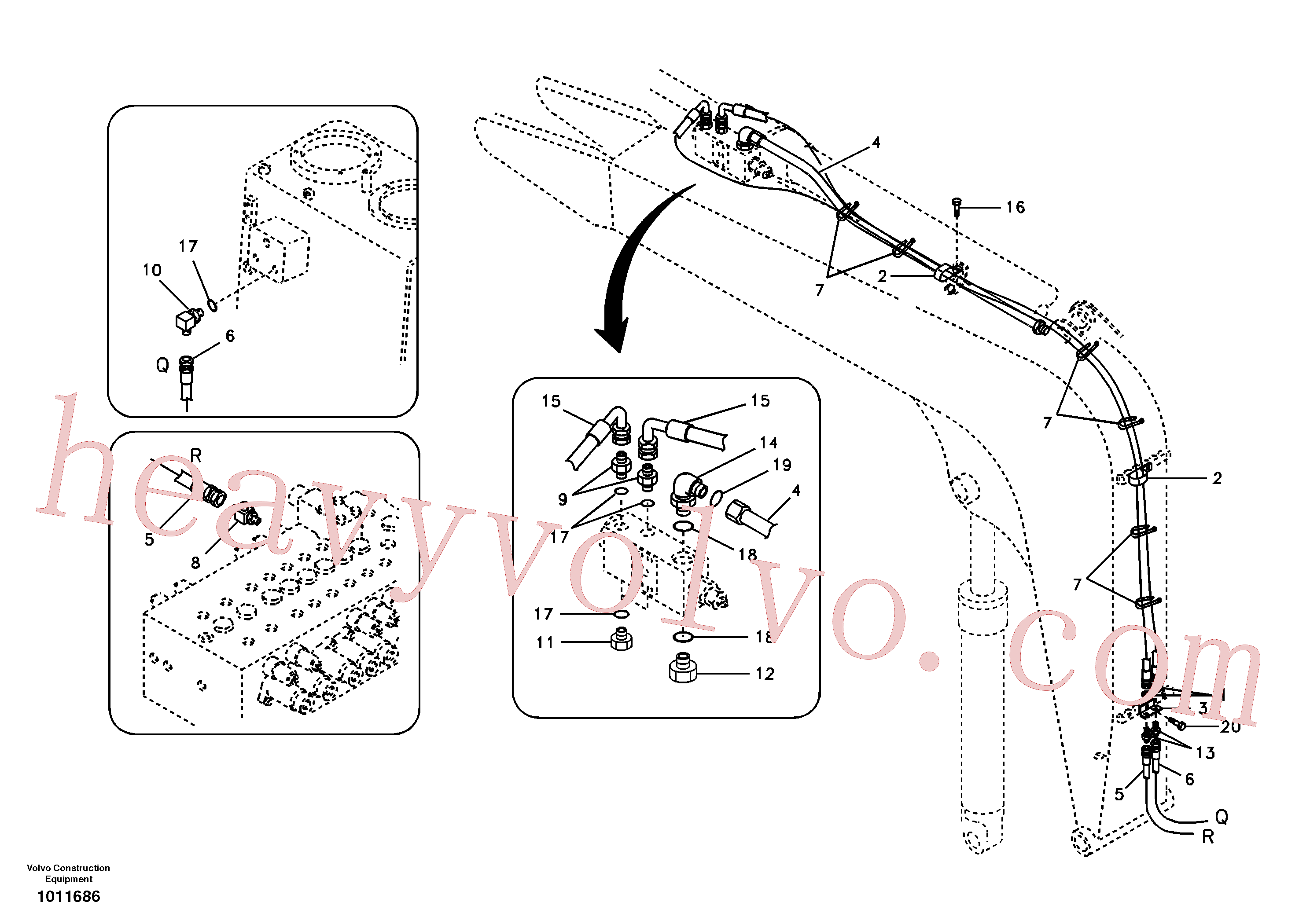 VOE14512609 for Volvo Working hydraulic, dipper arm rupture(1011686 assembly)