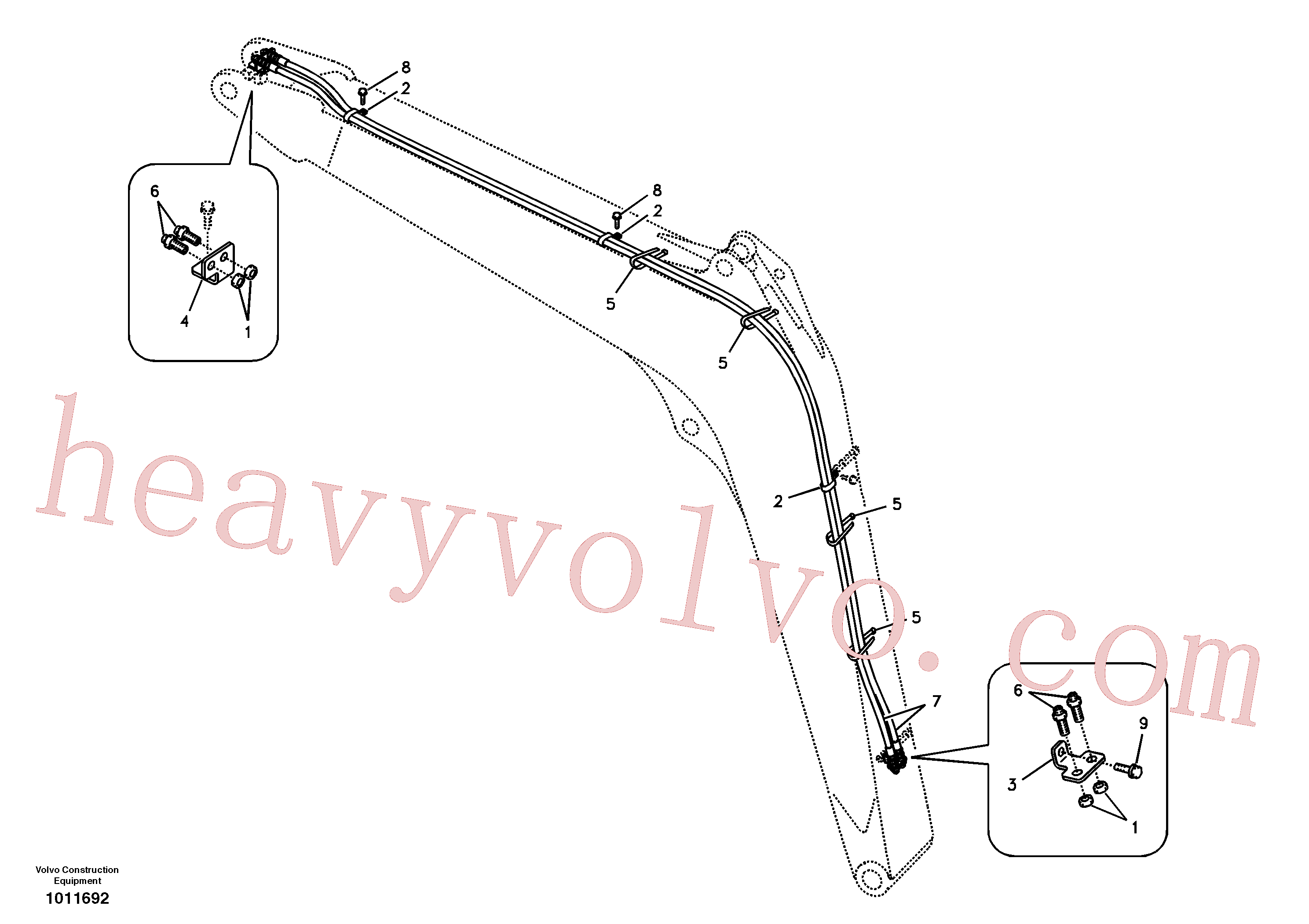 VOE14512609 for Volvo Working hydraulic, quick fit on boom(1011692 assembly)