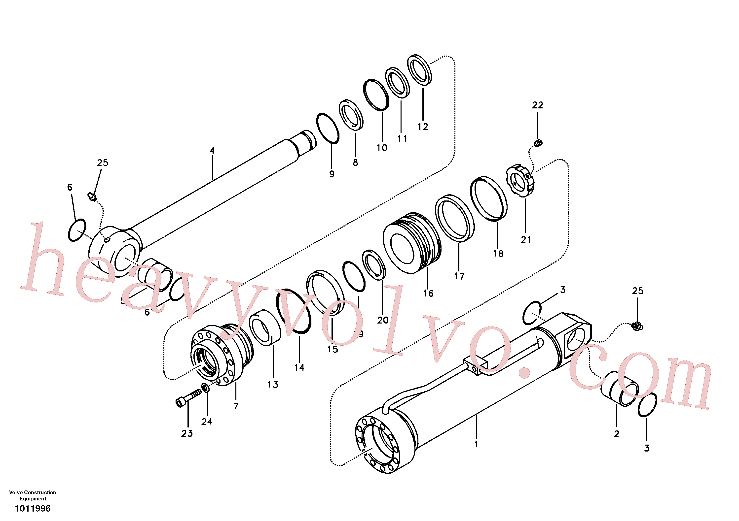 SA9562-11600 for Volvo Hydraulic cylinder, Removal Counterweight.(1011996 assembly)