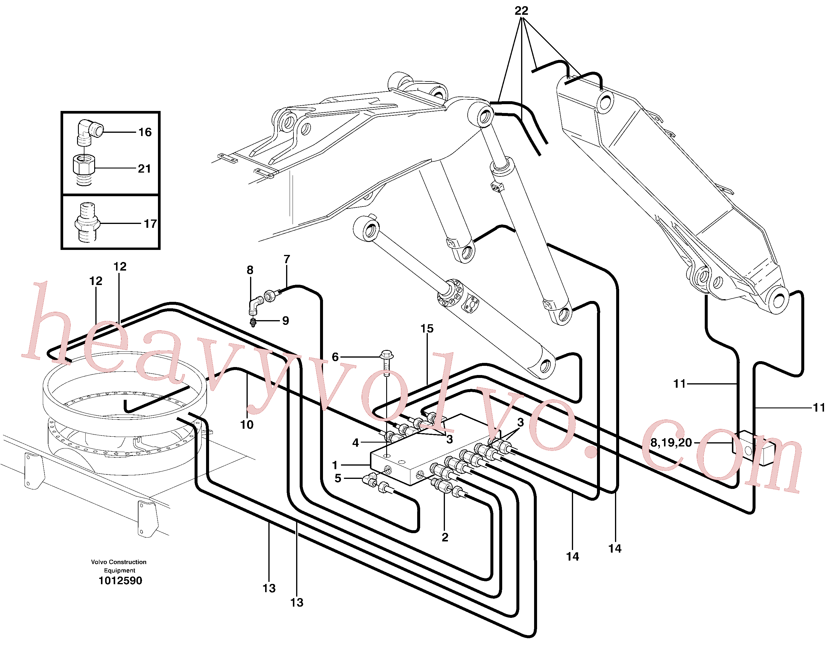 VOE14373497 for Volvo Central lubrication. slewing, adjustable boom(1012590 assembly)