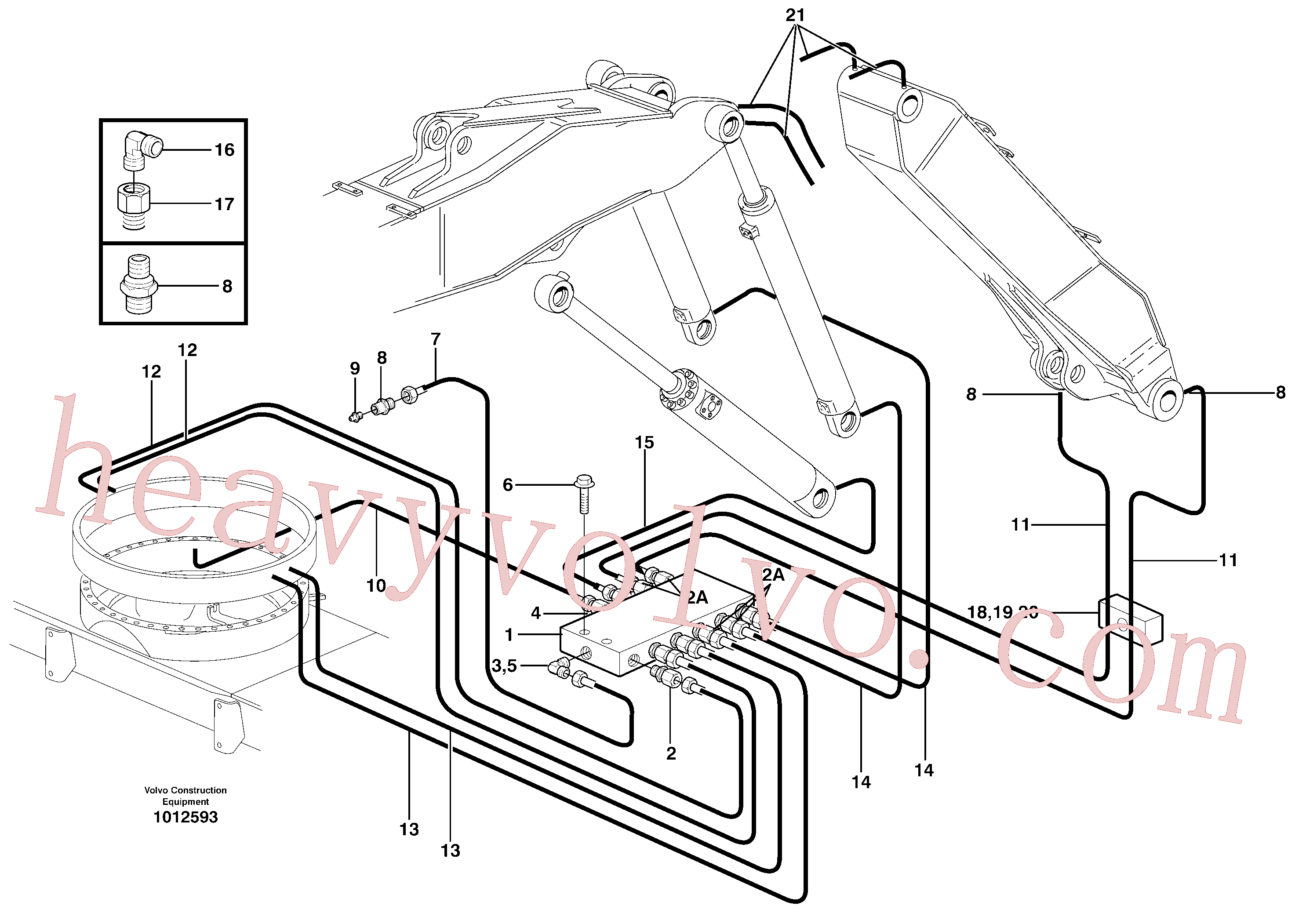 VOE14371964 for Volvo Central lubrication, slewing, ajustable boom(1012593 assembly)