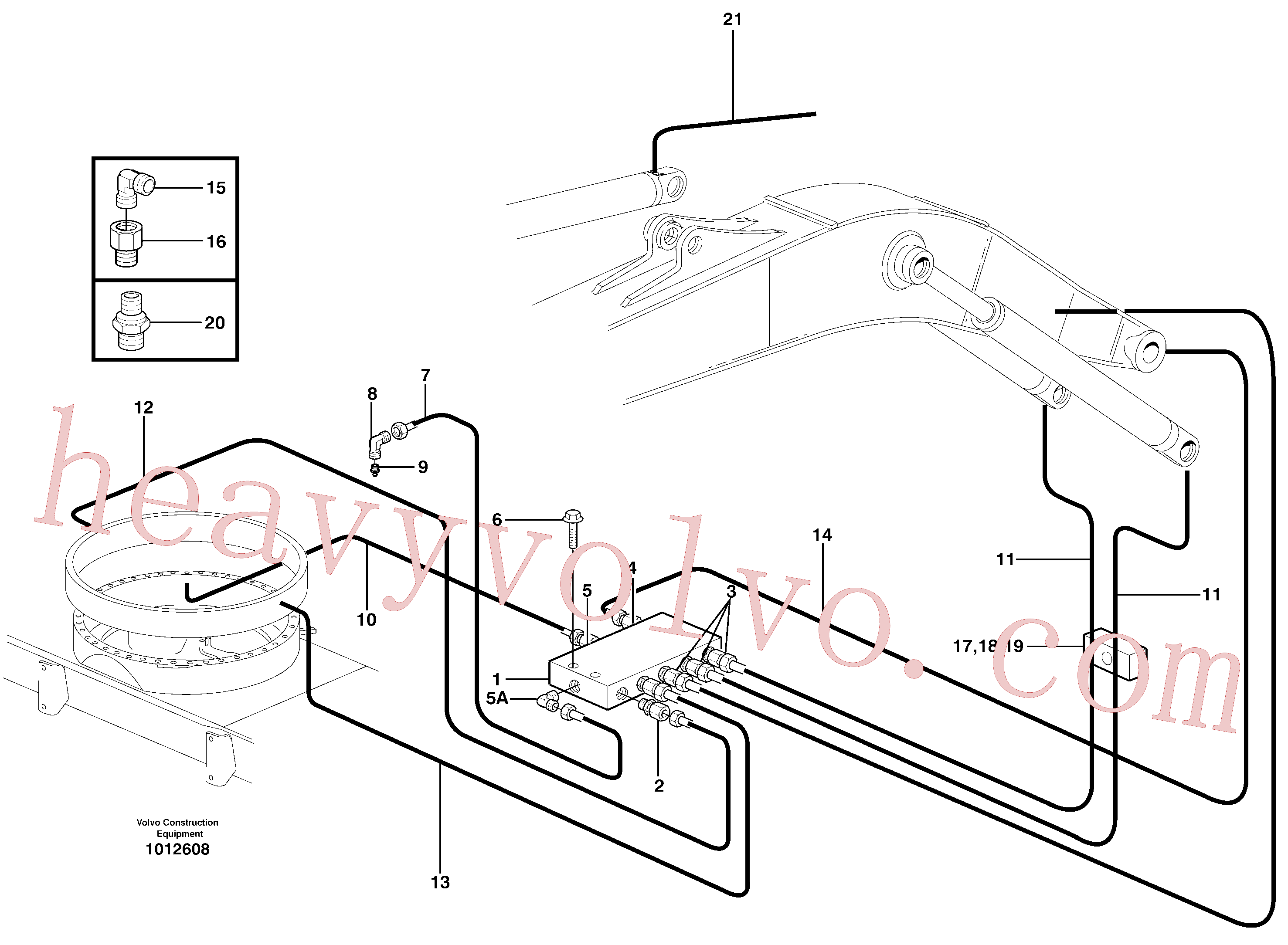 VOE14370227 for Volvo Central lubrication. slewing, mono boom(1012608 assembly)