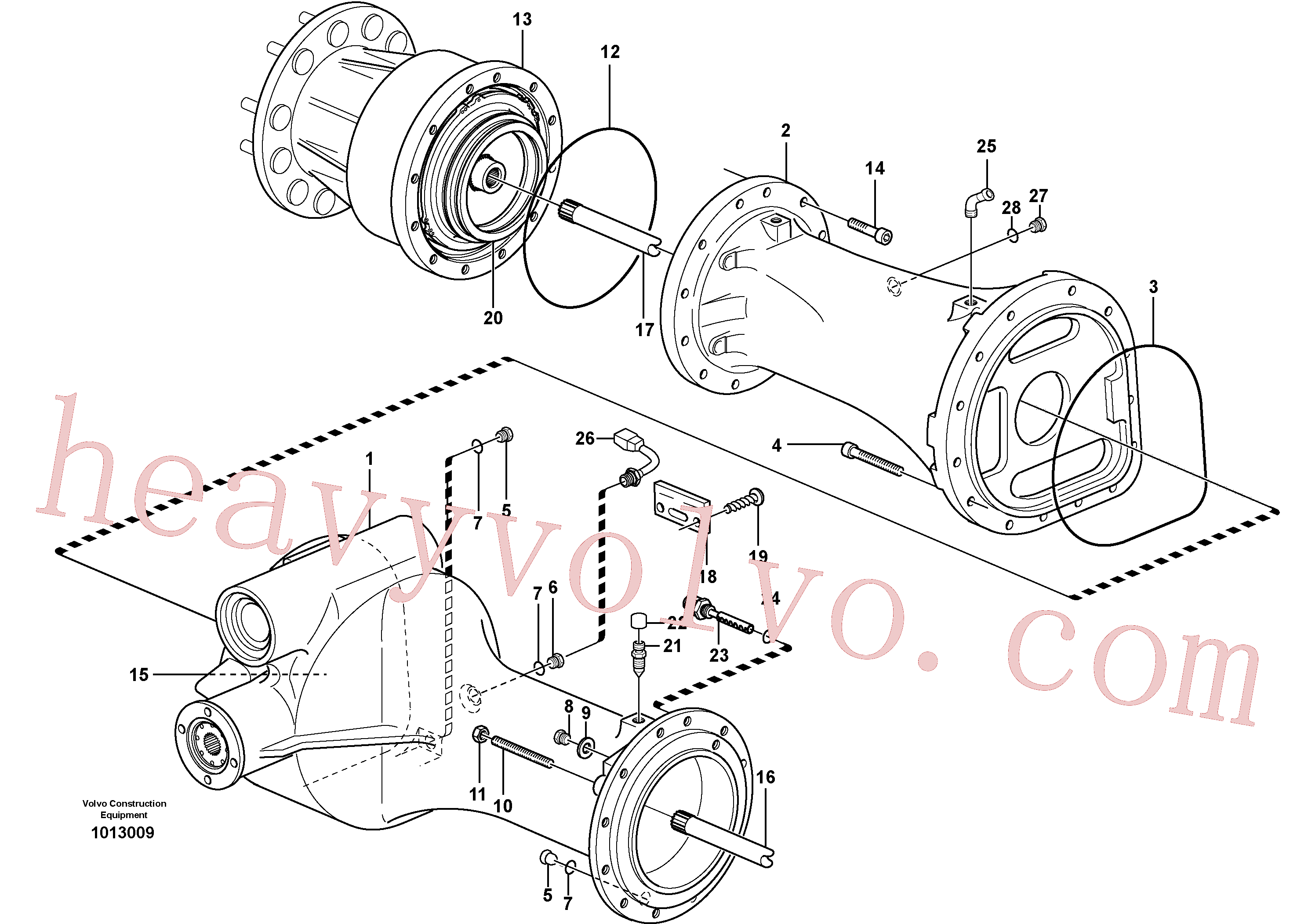 VOE20542740 for Volvo Planet shaft, rear(1013009 assembly)