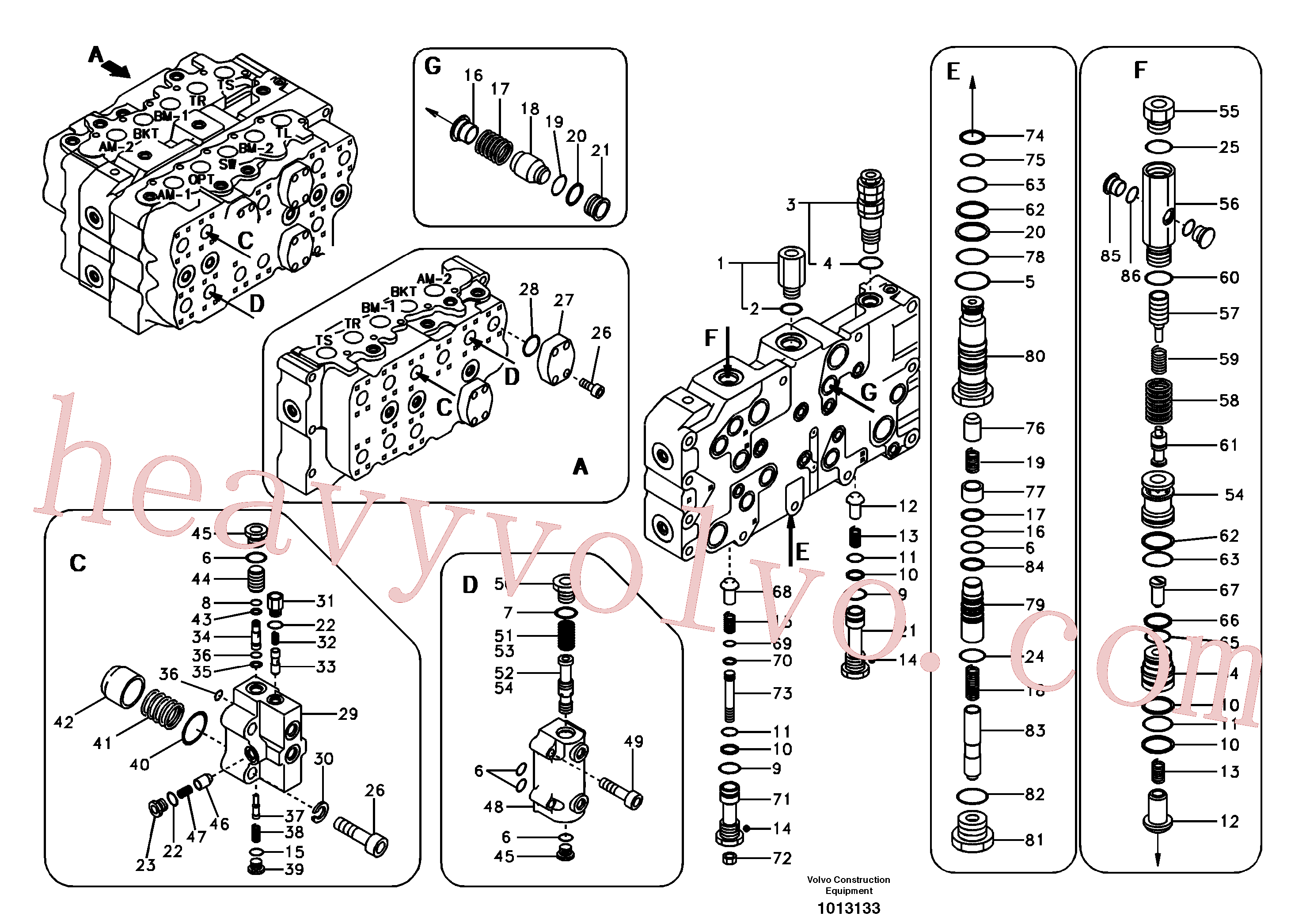 SA8230-11930 for Volvo Main control valve, boom and dipper arm holding.(1013133 assembly)