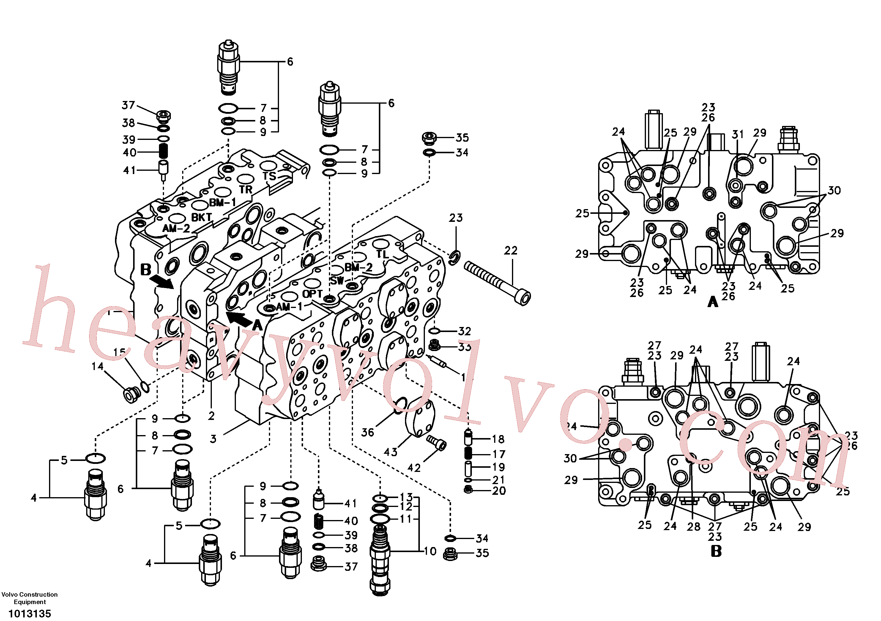 VOE14513188 for Volvo Main control valve, relief valve.(1013135 assembly)