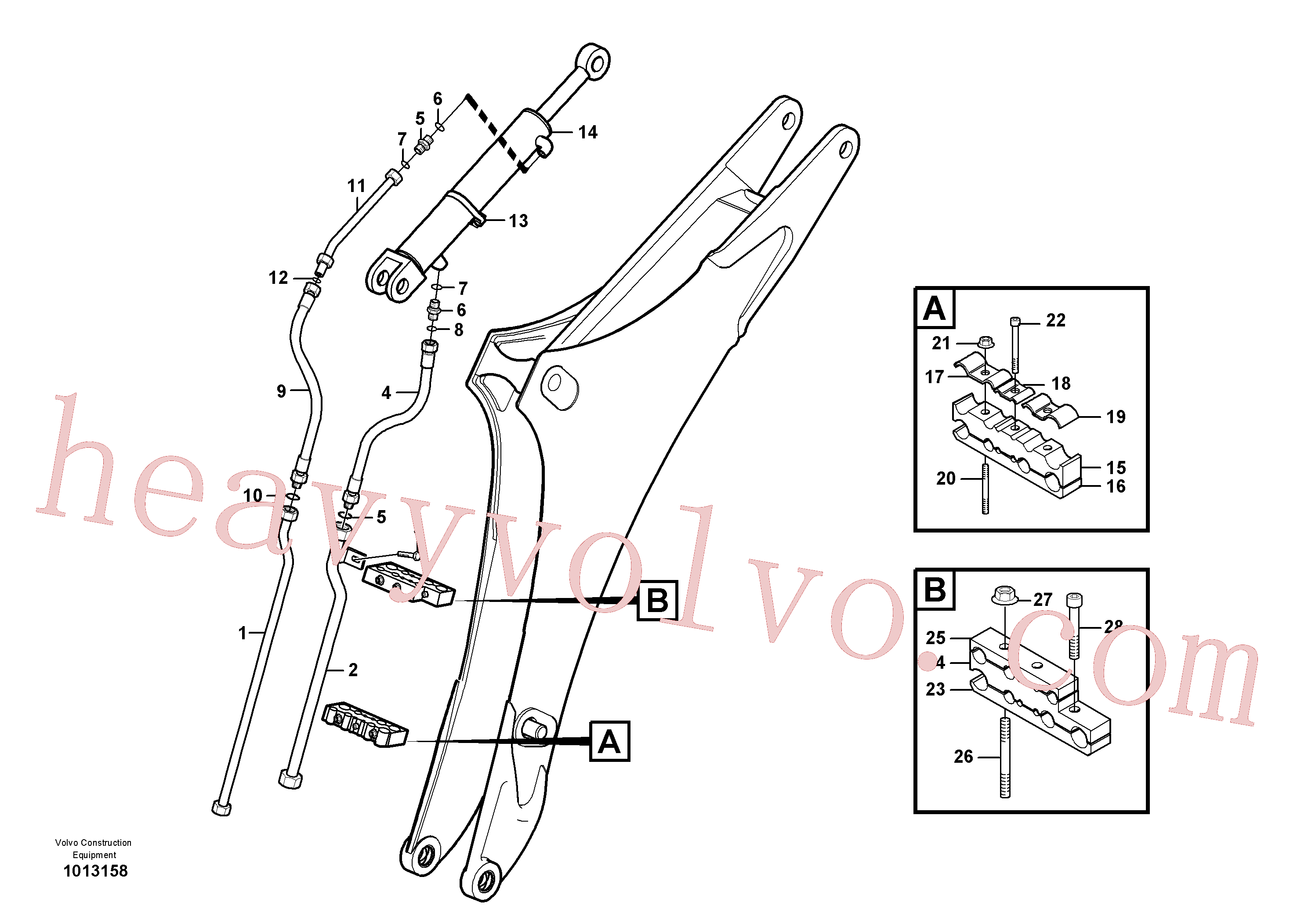 VOE11881048 for Volvo Hydraulic system dipper arm(1013158 assembly)