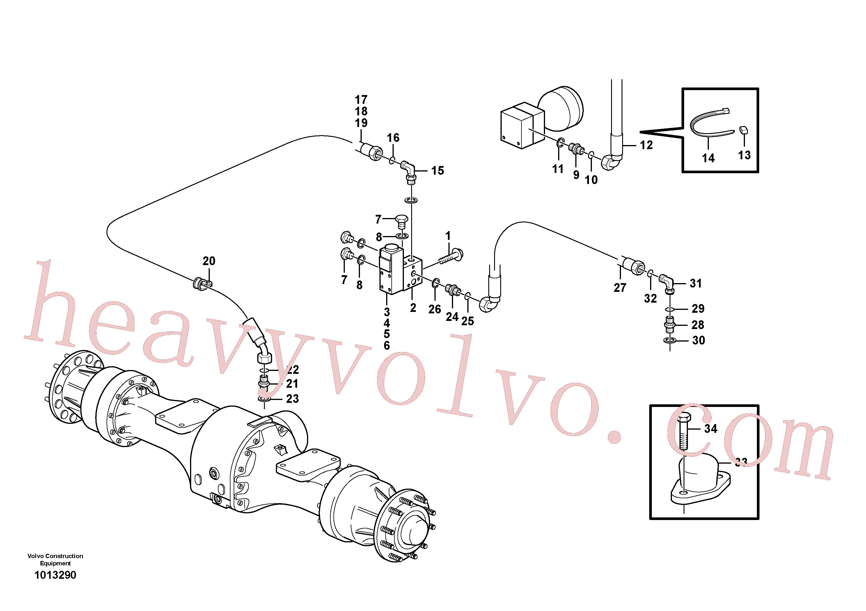 PJ4705015 for Volvo Controls, differential lock(1013290 assembly)