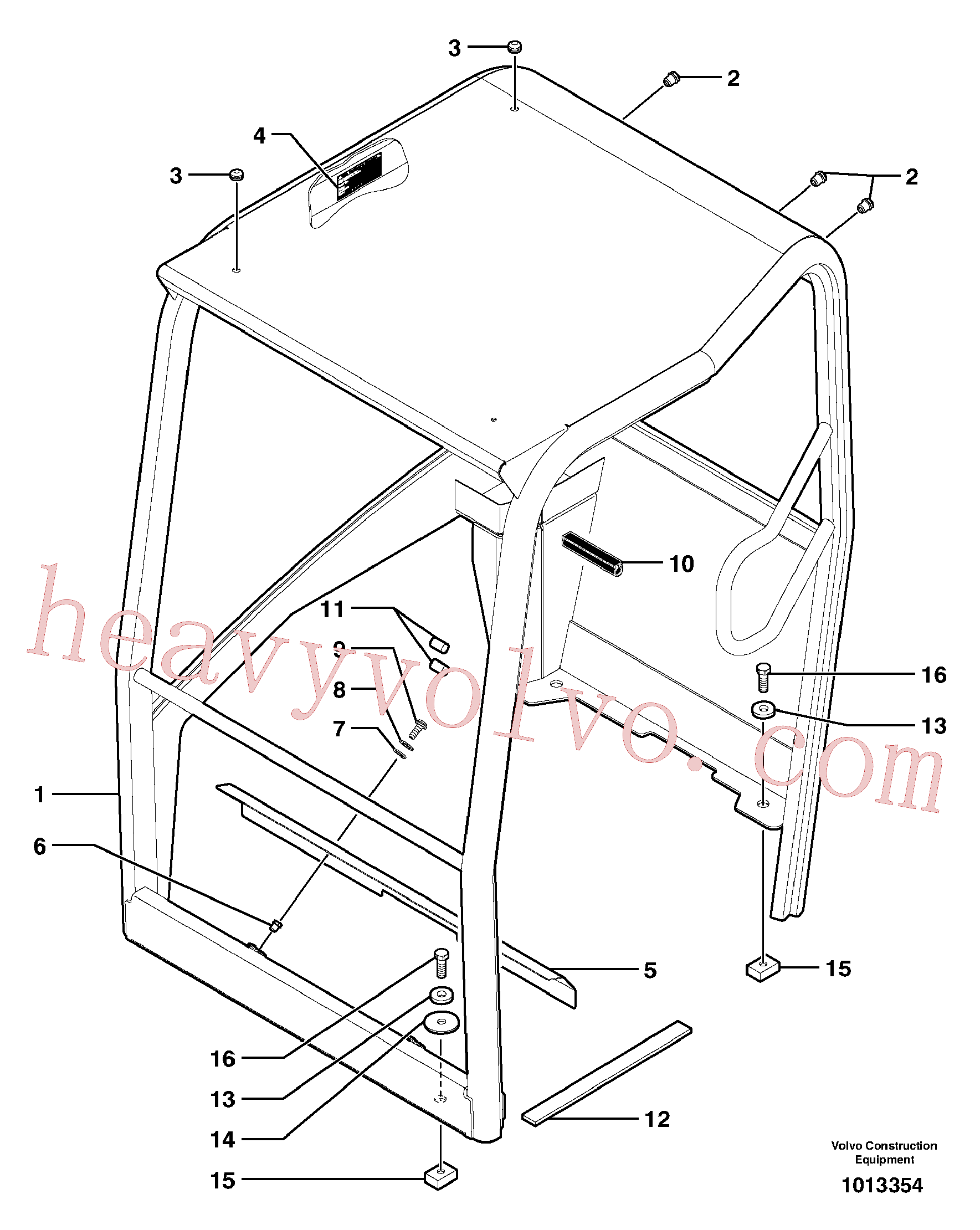 VOE978937 for Volvo Canopy(1013354 assembly)