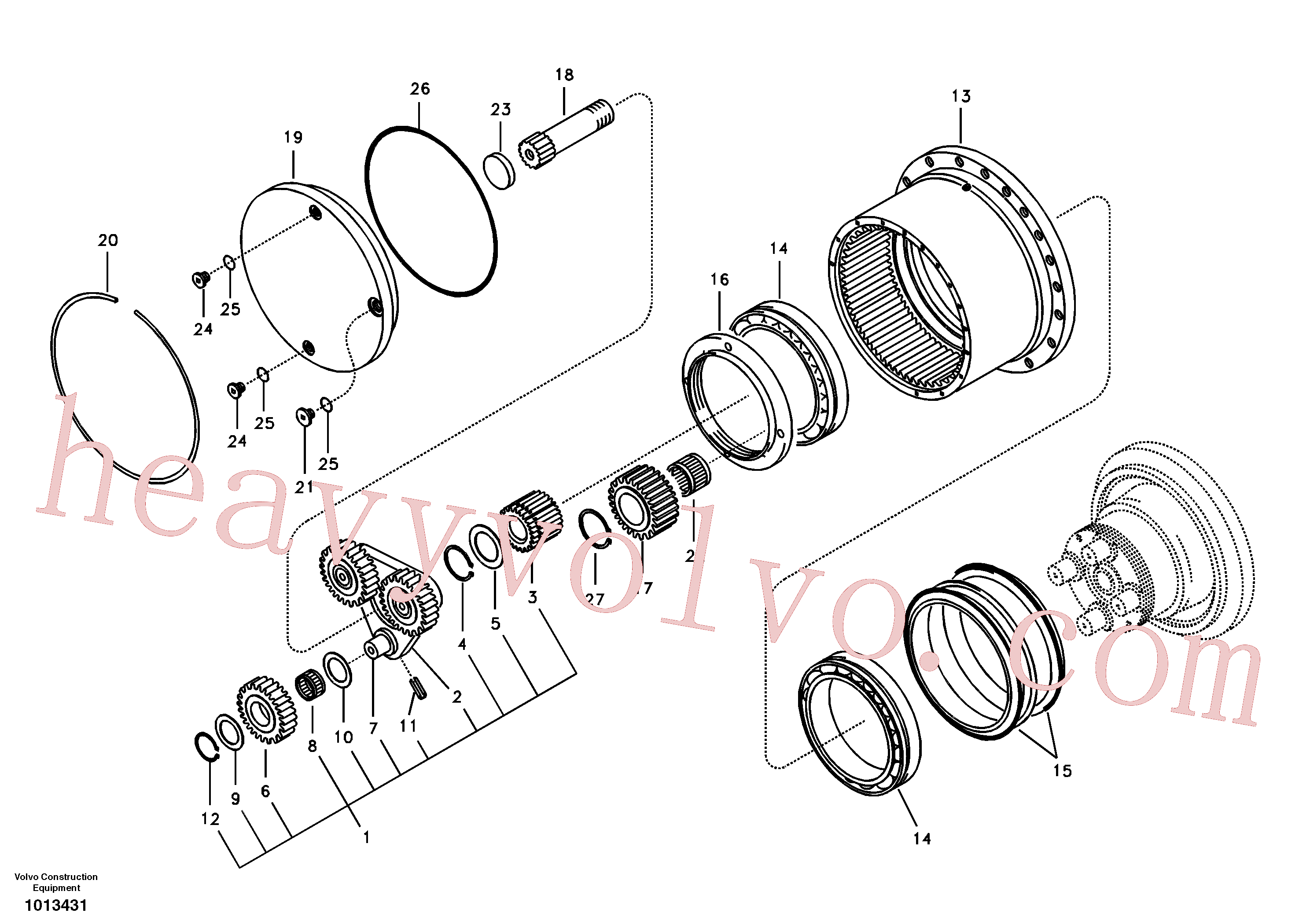 VOE14516545 for Volvo Travel gearbox(1013431 assembly)