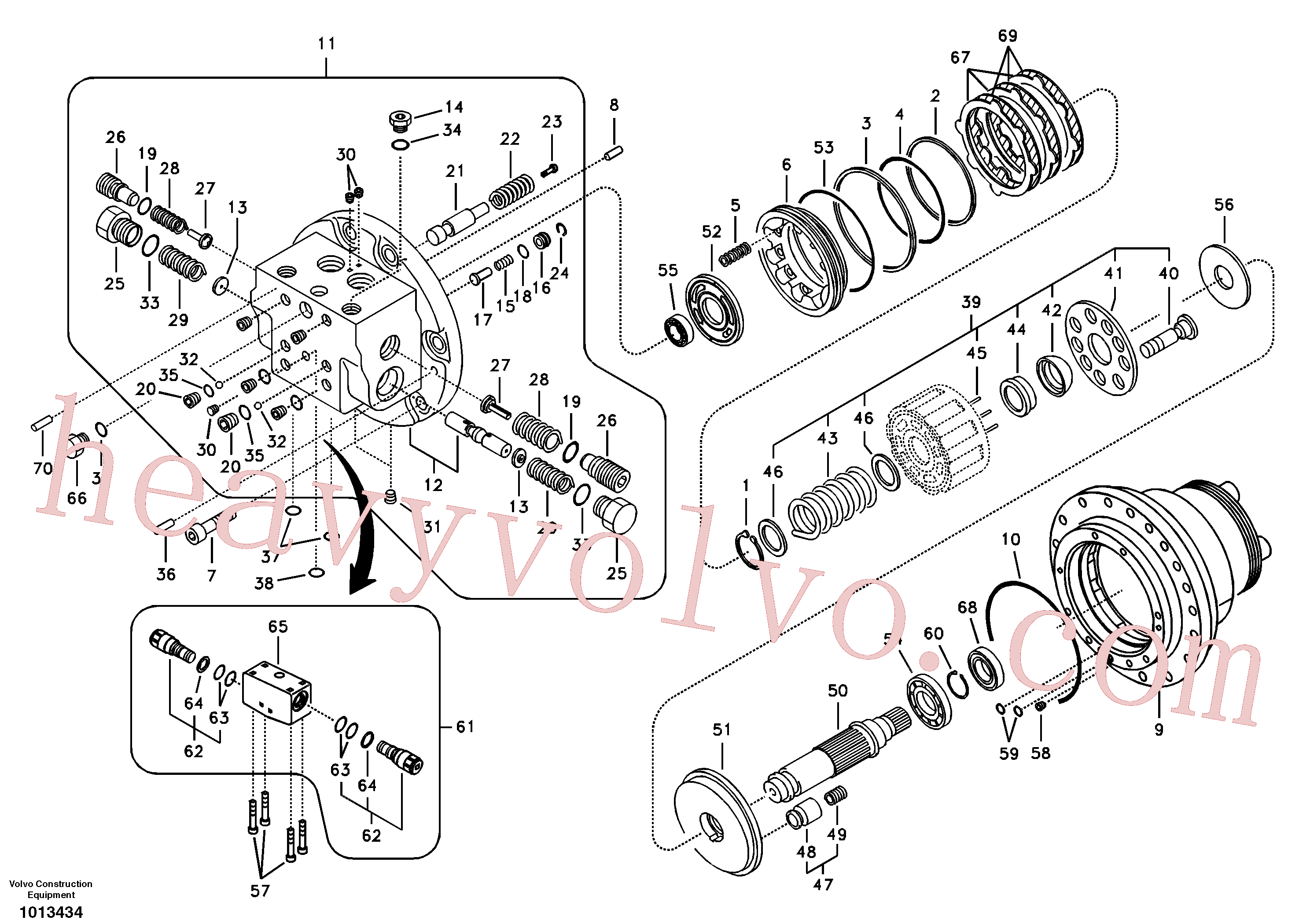 VOE14526578 for Volvo Travel motor(1013434 assembly)