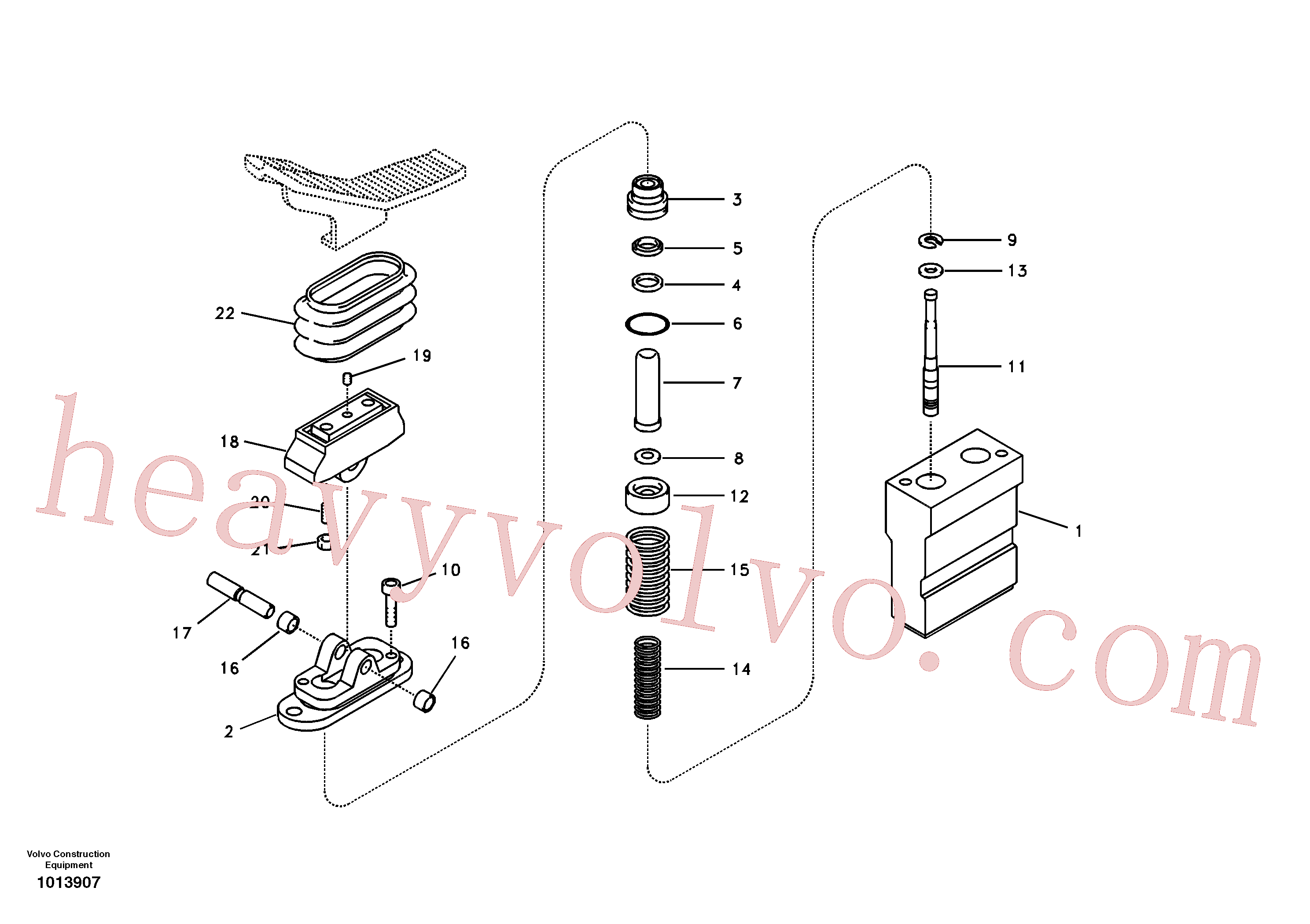 VOE14514215 for Volvo Working hydraulic, remote control valve pedal for hammer and shear(1013907 assembly)