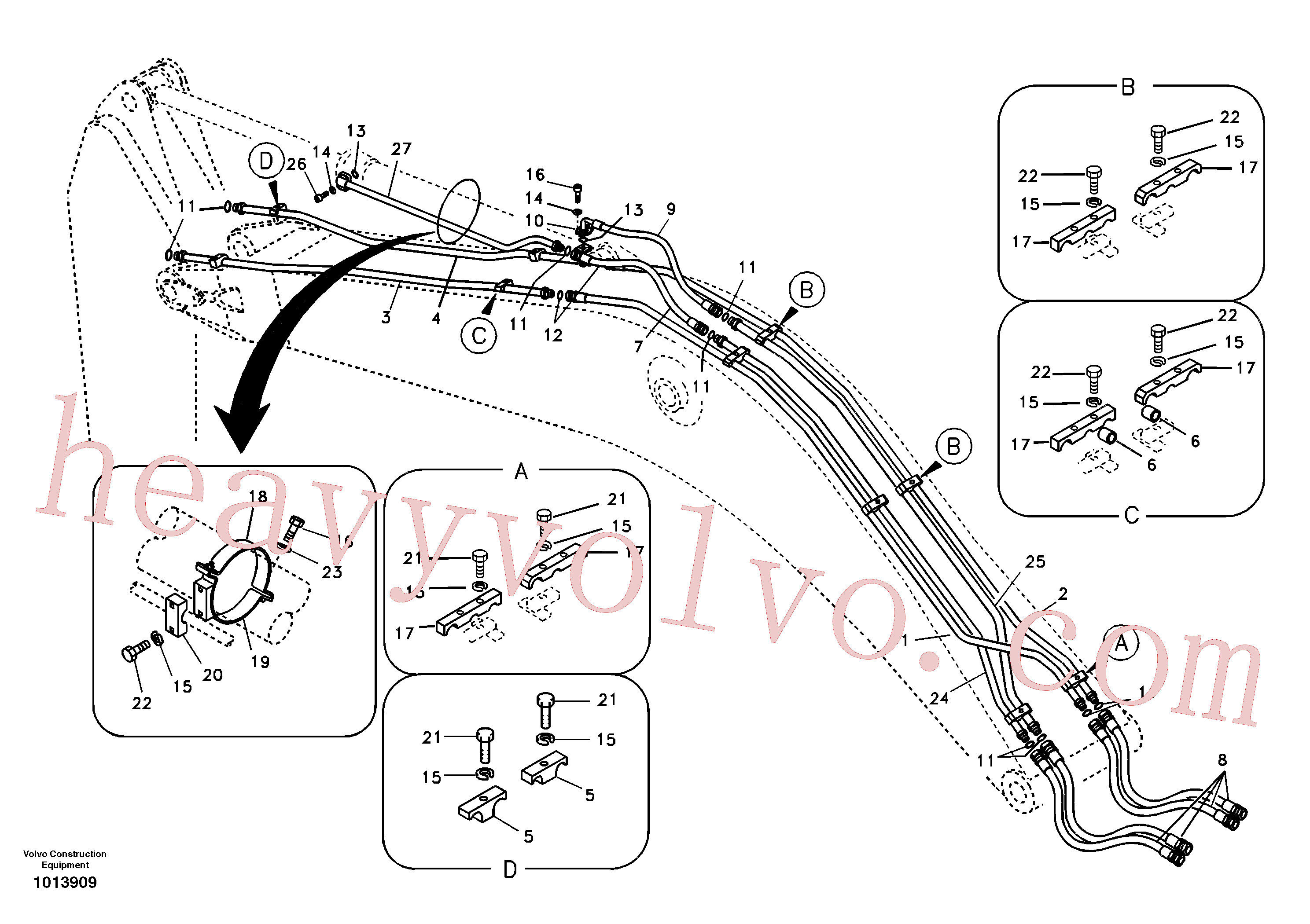 SA1174-51741 for Volvo Working hydraulic, dipper arm cylinder on boom.(1013909 assembly)