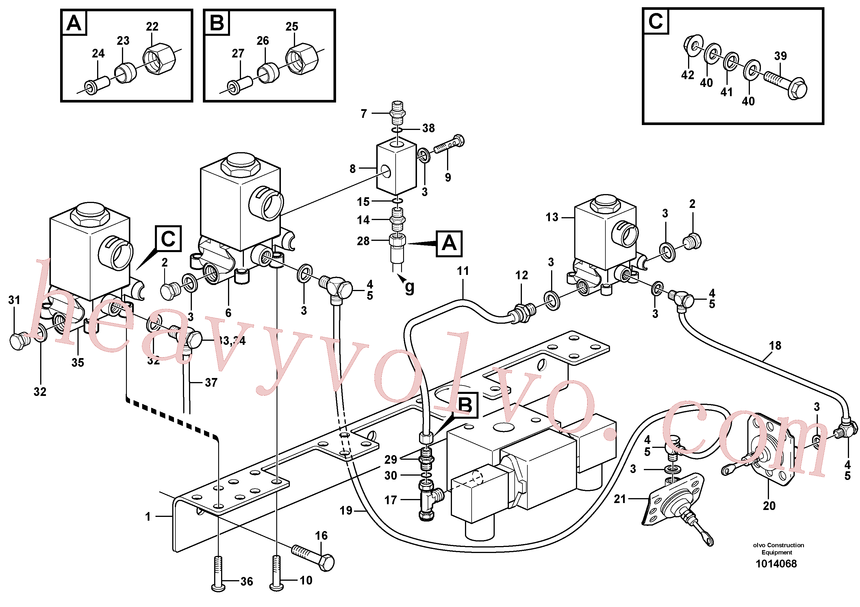 VOE1078318 for Volvo Pneumatic system, diff lock, cab(1014068 assembly)