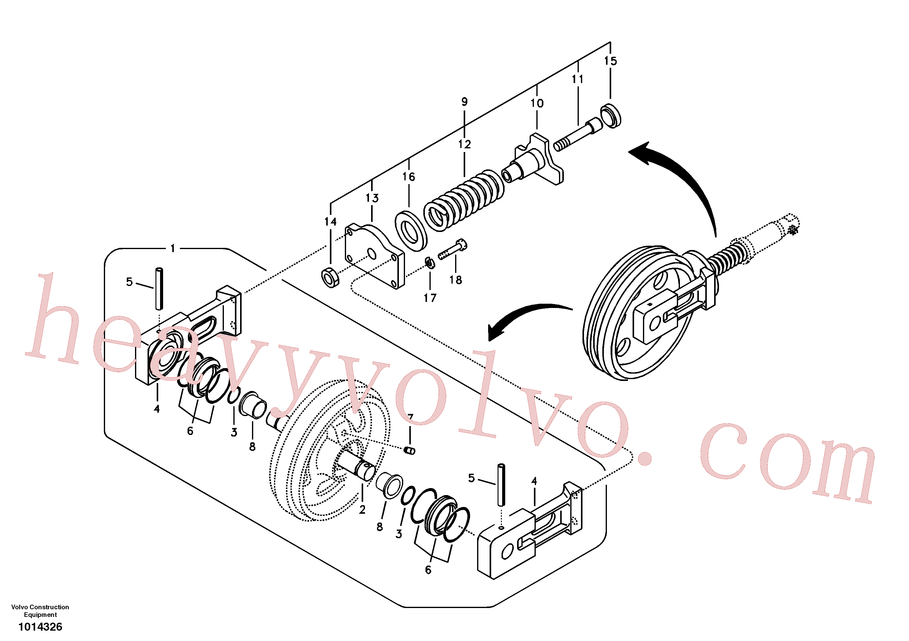 VOE990583 for Volvo Front idler(1014326 assembly)