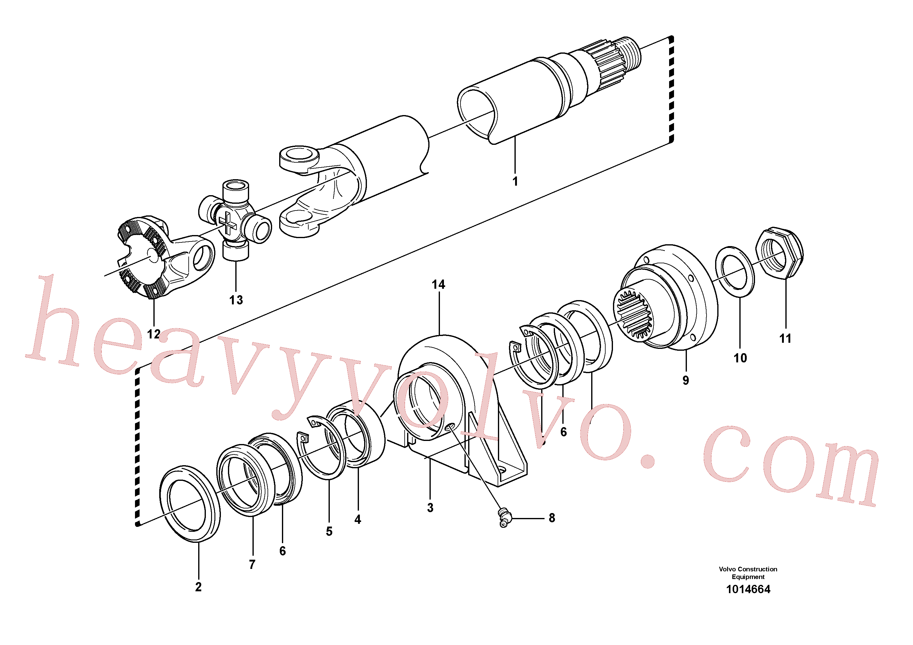 VOE11712222 for Volvo Propeller shaft, Power shaft front(1014664 assembly)