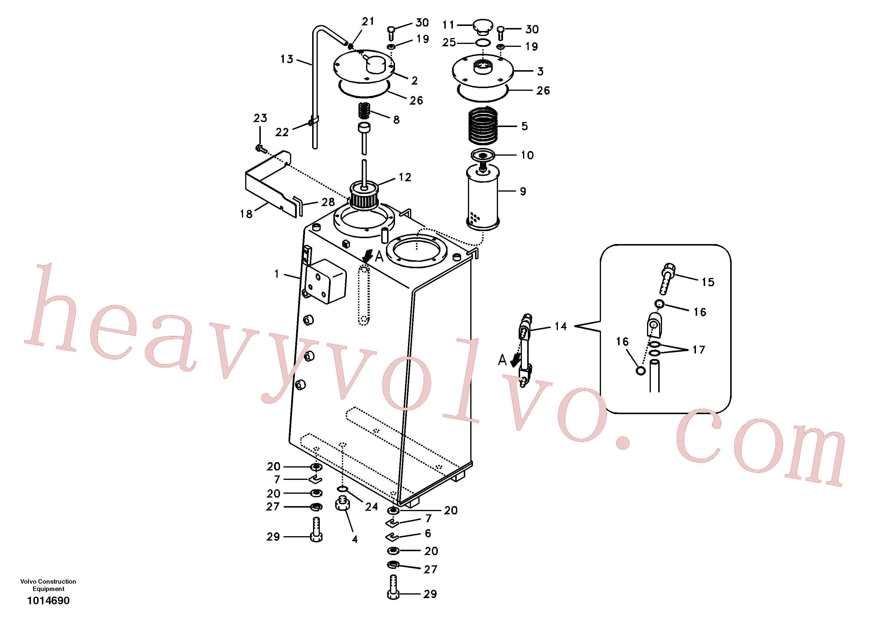 SA1040-20290 for Volvo Hydraulic oil tank(1014690 assembly)