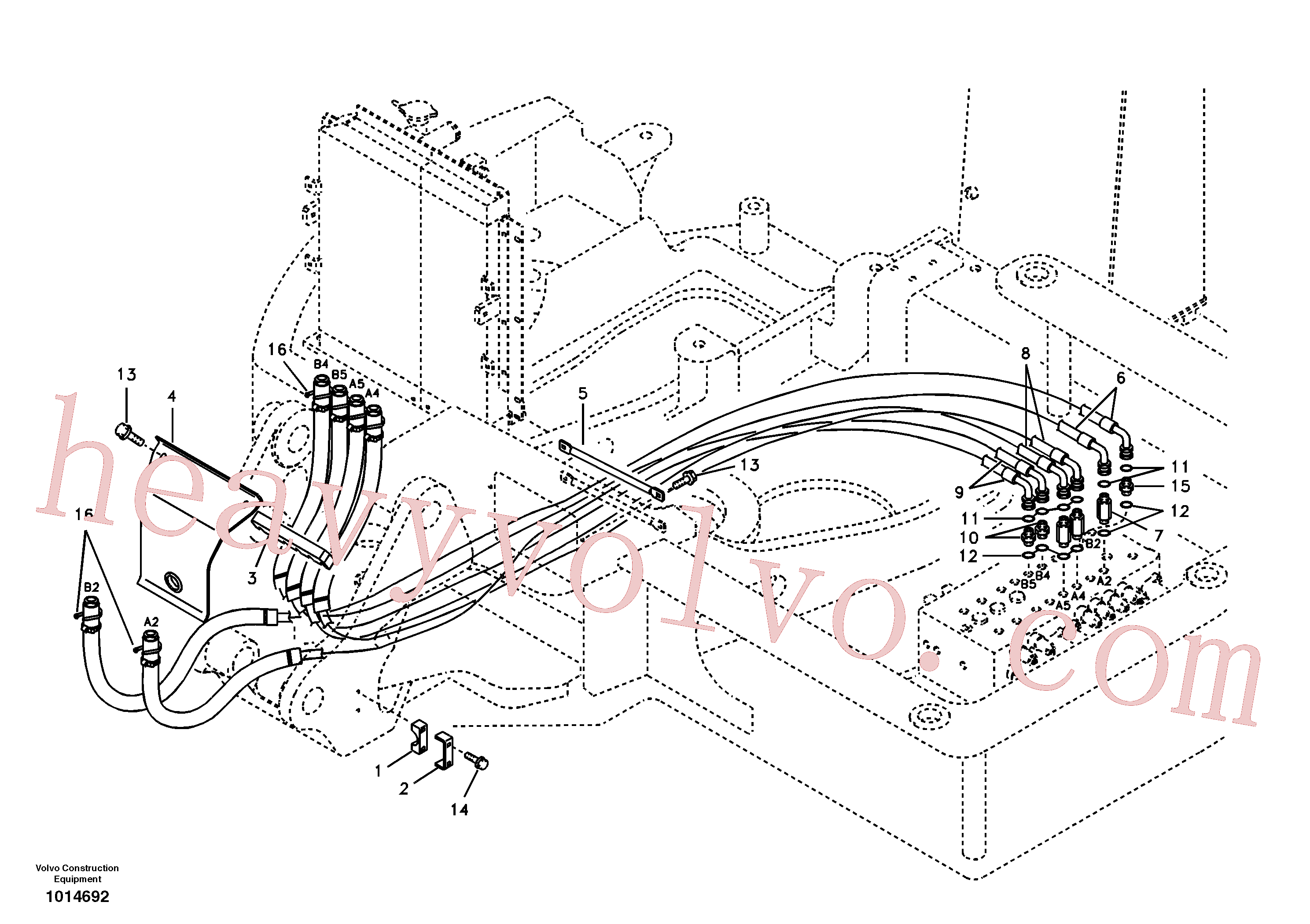 VOE14880468 for Volvo Hydraulic system, attachment line(1014692 assembly)